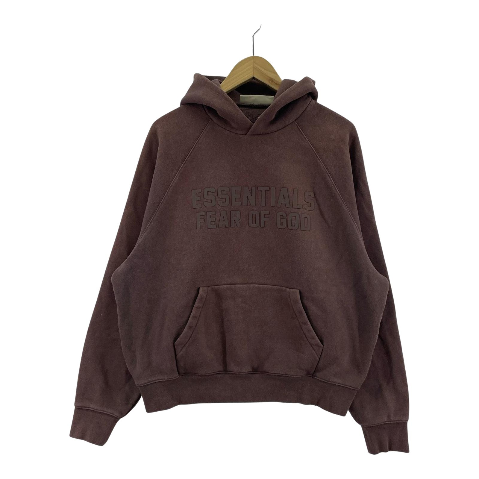 パーカー ESSENTIALS FEAR OF GOD ロゴスウェットパーカー 茶 (XS) ブラウン