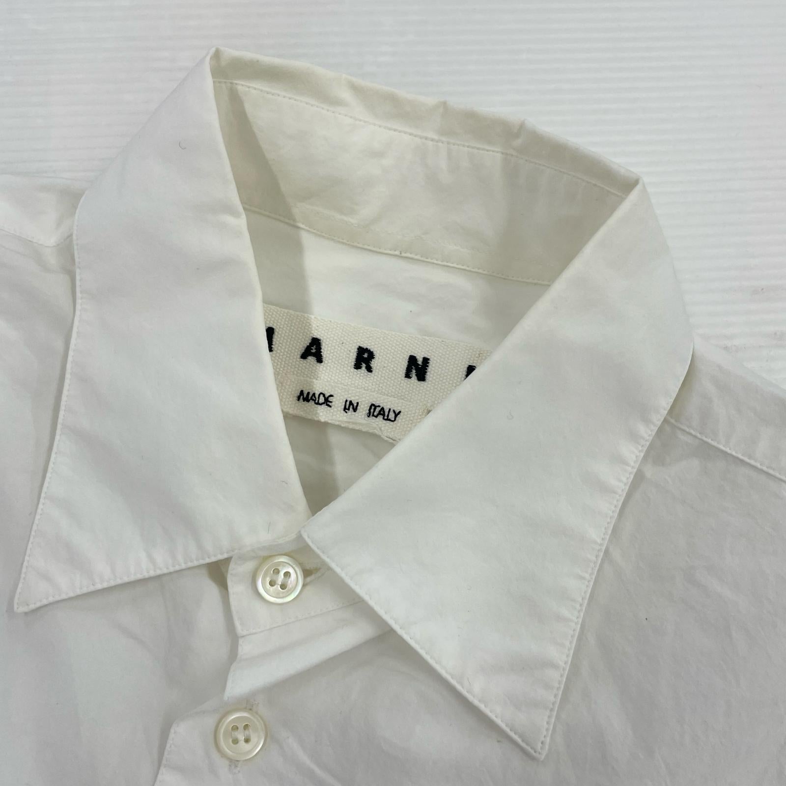 長袖シャツ MARNI ドローコードデザインシャツ 44 ホワイト 44 ホワイト