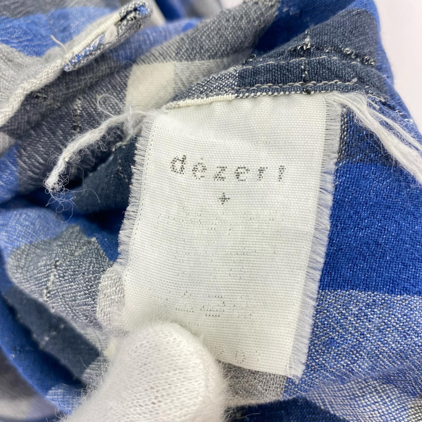 長袖シャツ dezert 90s レーヨンオープンカラーチェックシャツ M ブルー M ブルー