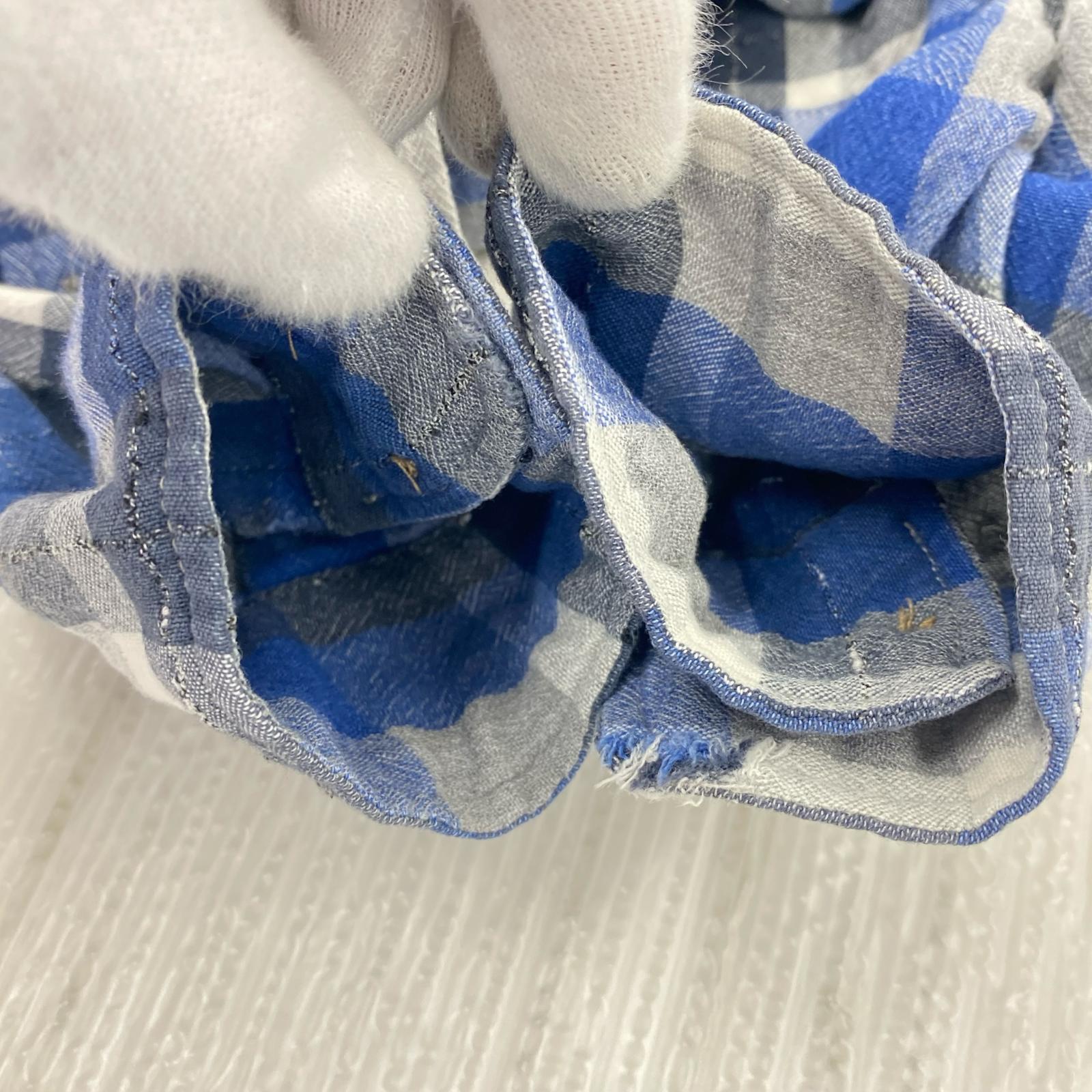 長袖シャツ dezert 90s レーヨンオープンカラーチェックシャツ M ブルー M ブルー