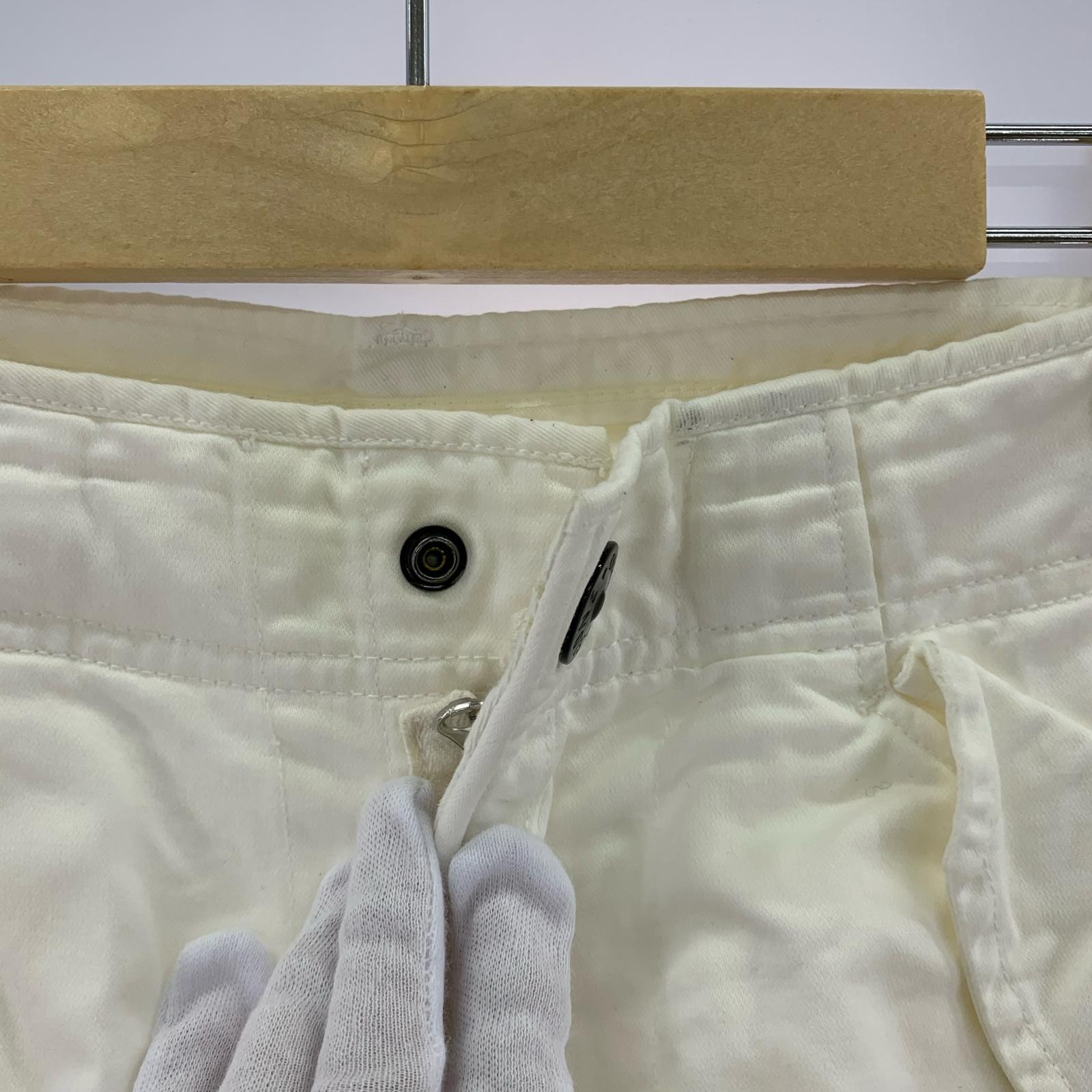 ショートパンツ STONE ISLAND 00s コットン×リネン カーゴショーツ 48 ホワイト 48 ホワイト