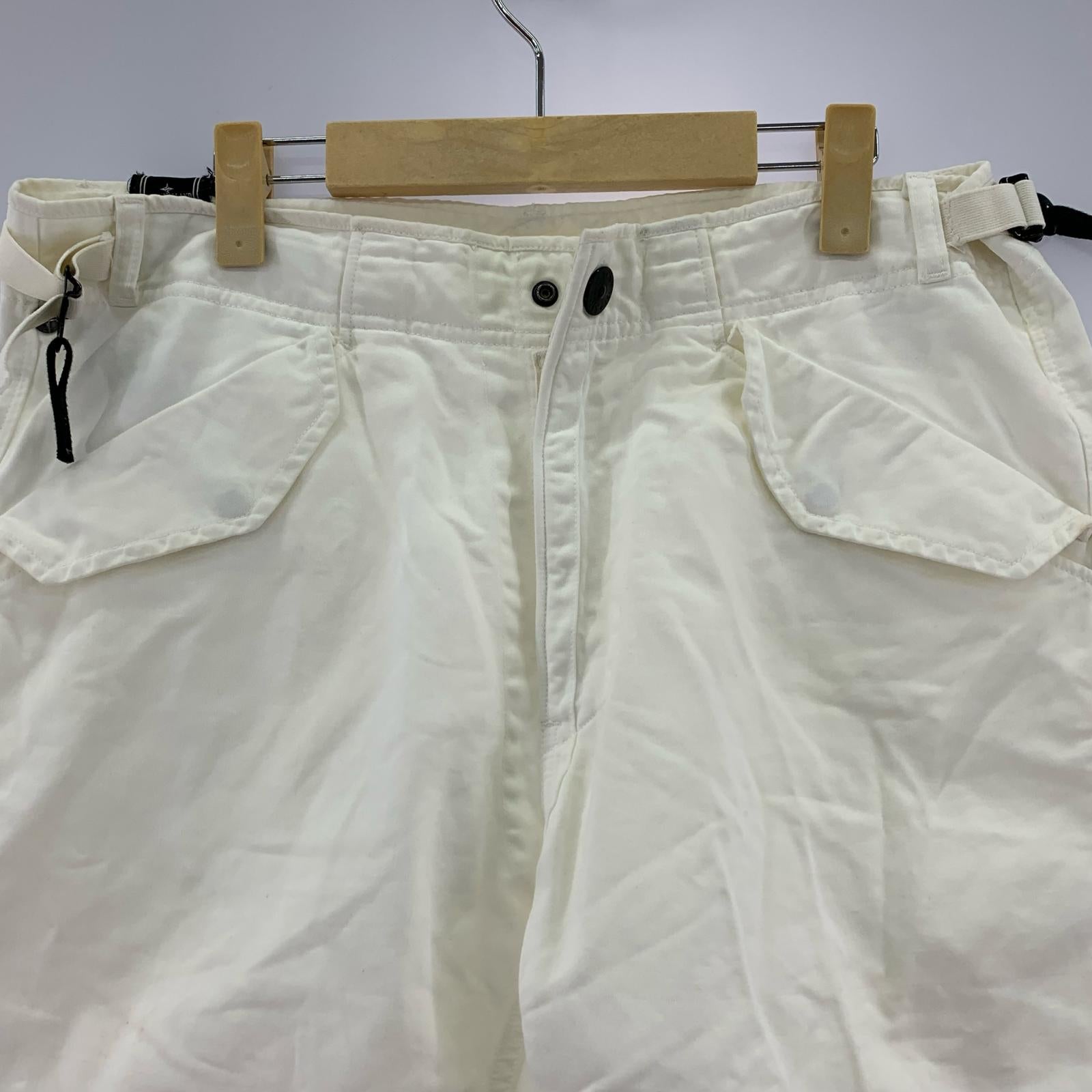 ショートパンツ STONE ISLAND 00s コットン×リネン カーゴショーツ 48 ホワイト 48 ホワイト