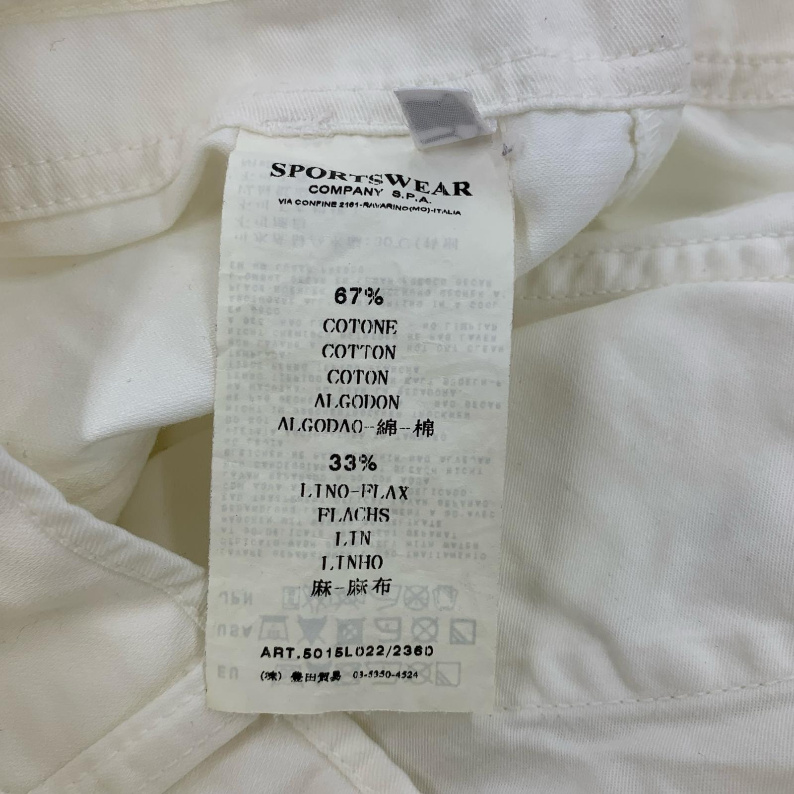ショートパンツ STONE ISLAND 00s コットン×リネン カーゴショーツ 48 ホワイト 48 ホワイト