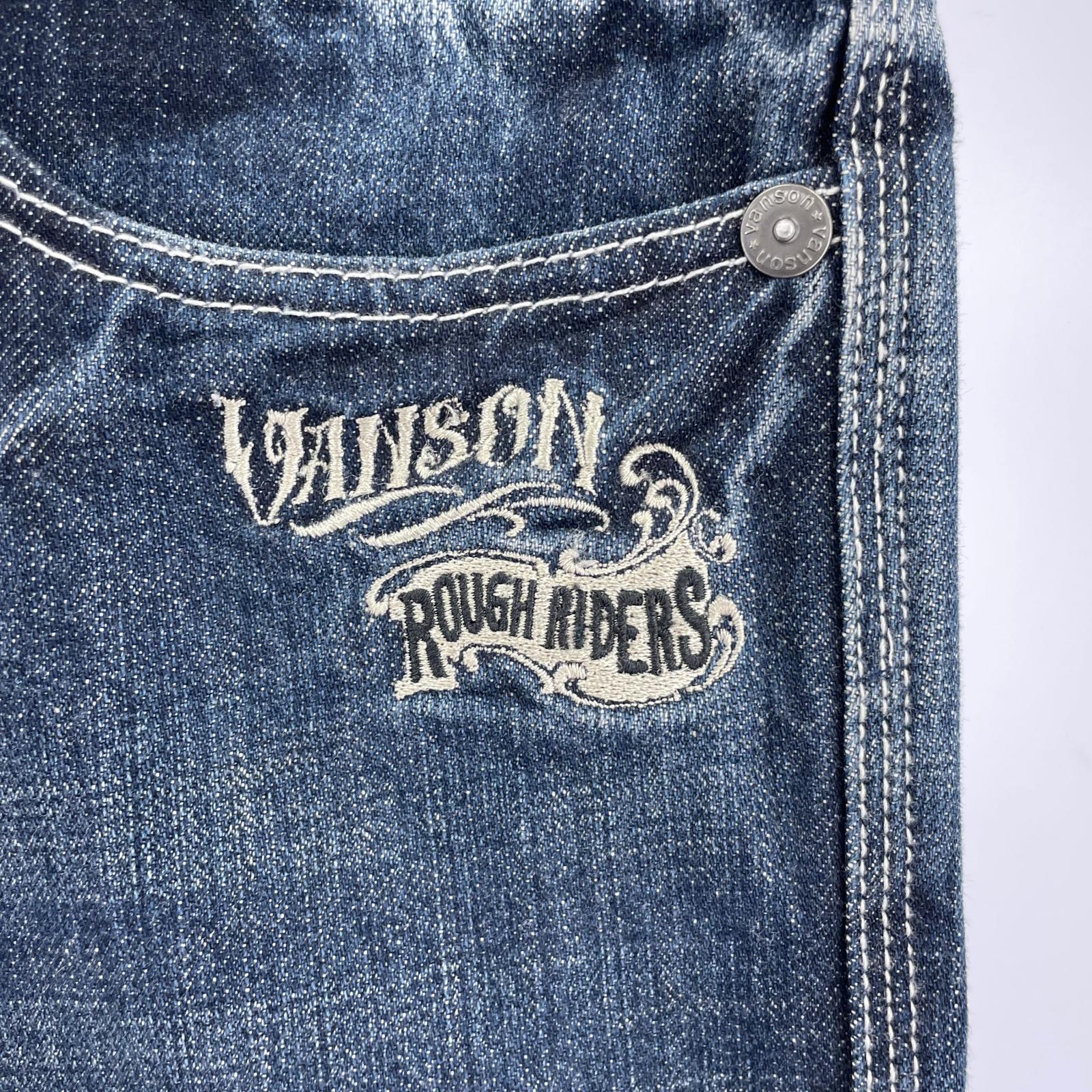 デニムパンツ スカル刺繍 W28 28 ネイビー