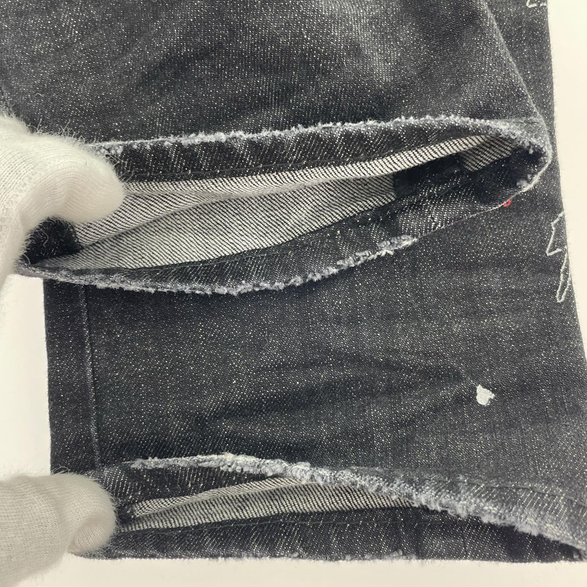 デニムパンツ グラフィックプリント スキニー 44 ブラック