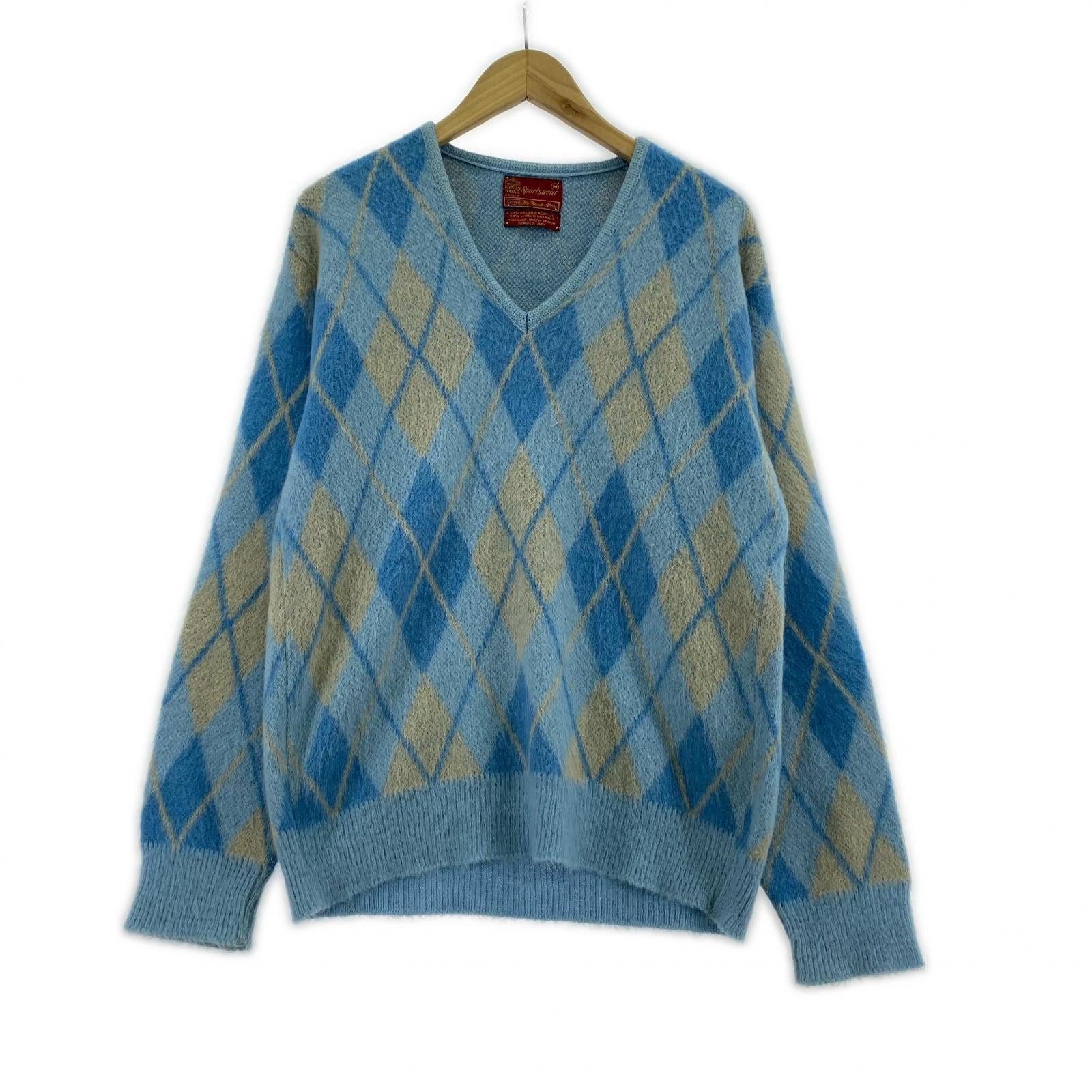 ニット 60s-70s SEARS モヘア Vネック アーガイル M