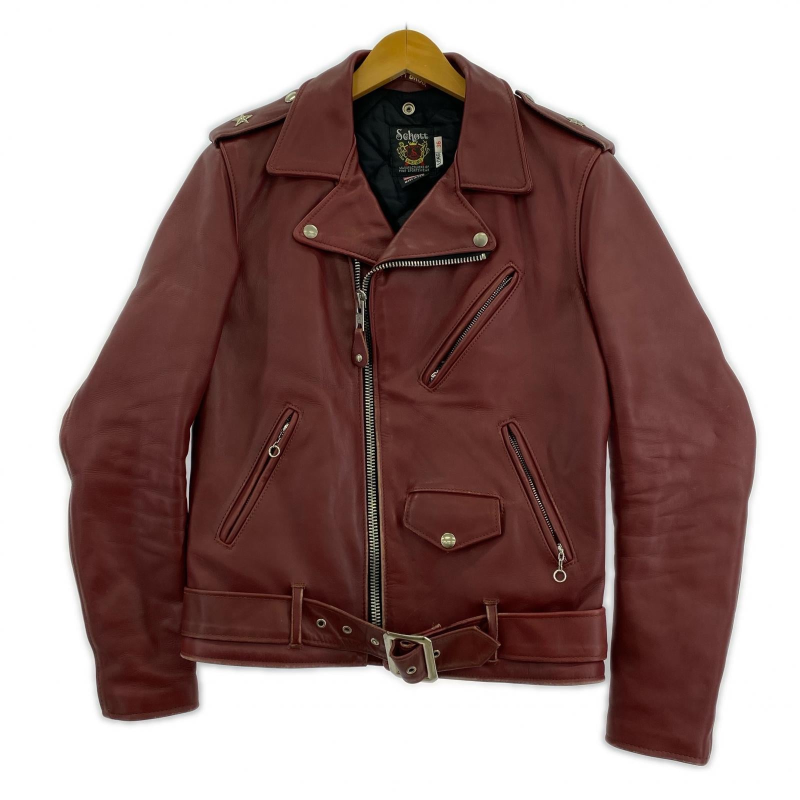 ジャケット SCHOTT 613UST ワンスターダブルライダース 36 ブラウン