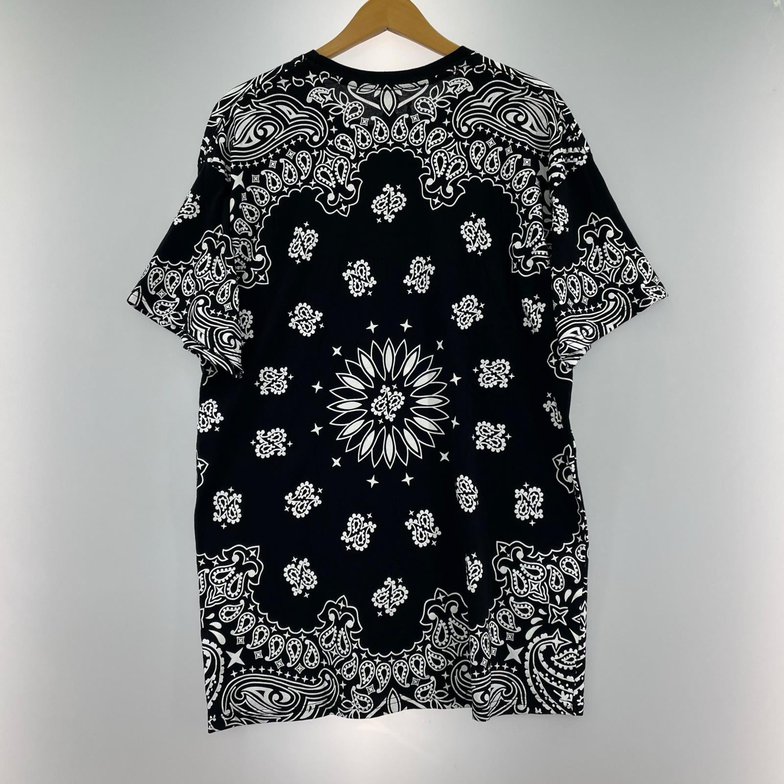 半袖Ｔシャツ Hanes ペイズリー S/Sカットソー 黒 L L ブラック