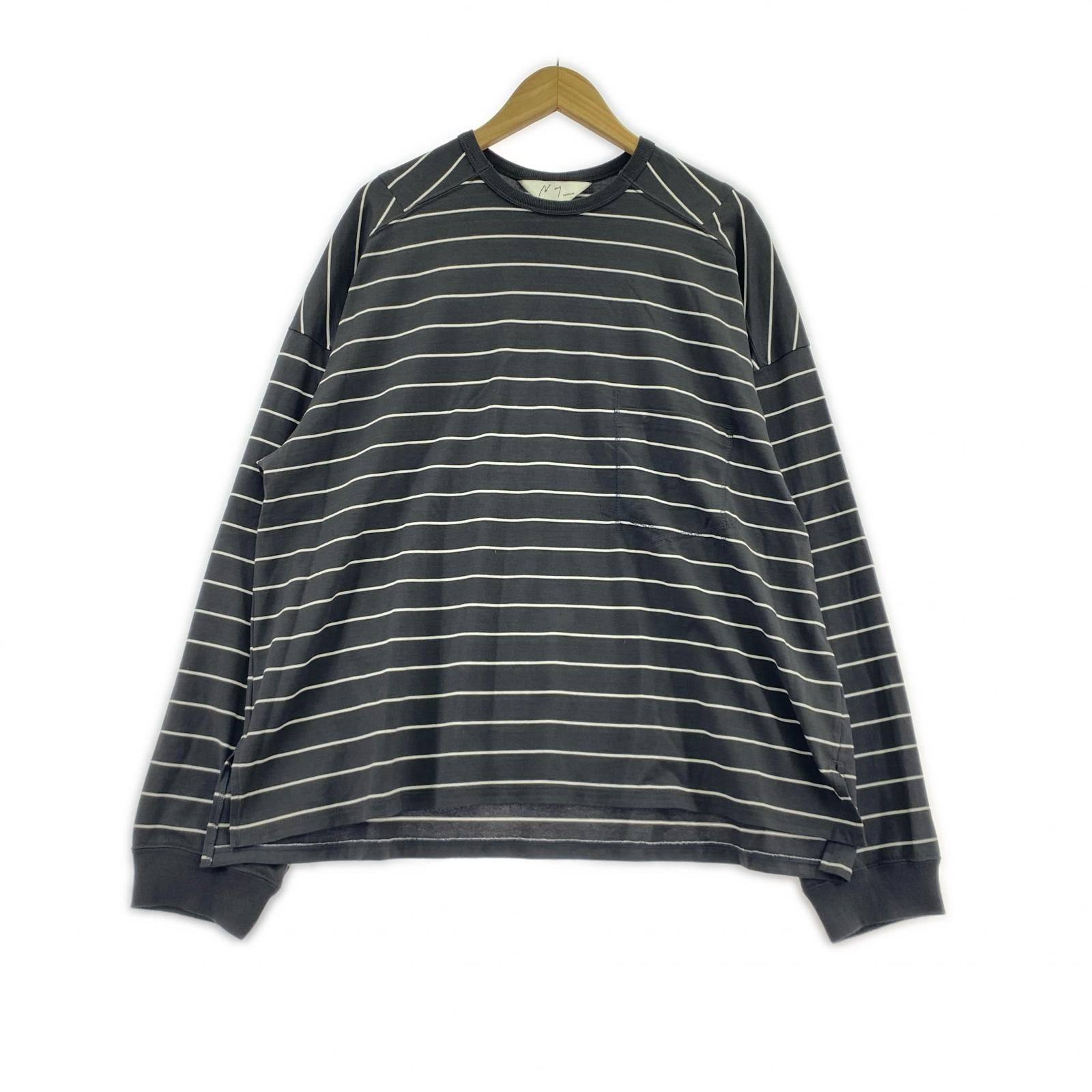 長袖Ｔシャツ ANCELLM 26SS BORDER LS ボーダーL/S Tee 2 炭黒 2