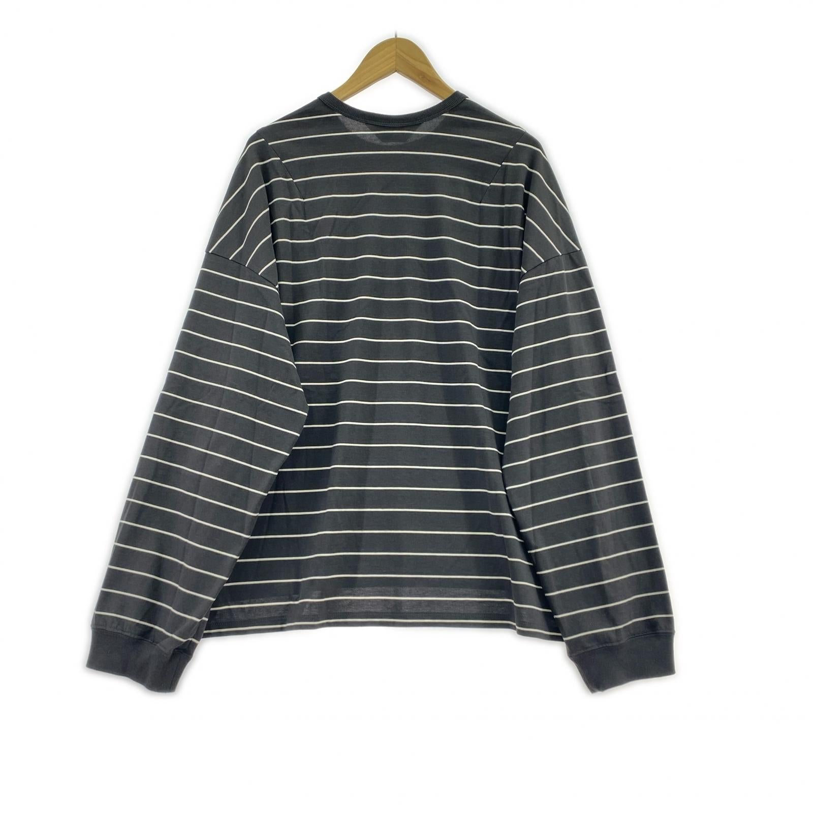 長袖Ｔシャツ ANCELLM 26SS BORDER LS ボーダーL/S Tee 2 炭黒 2