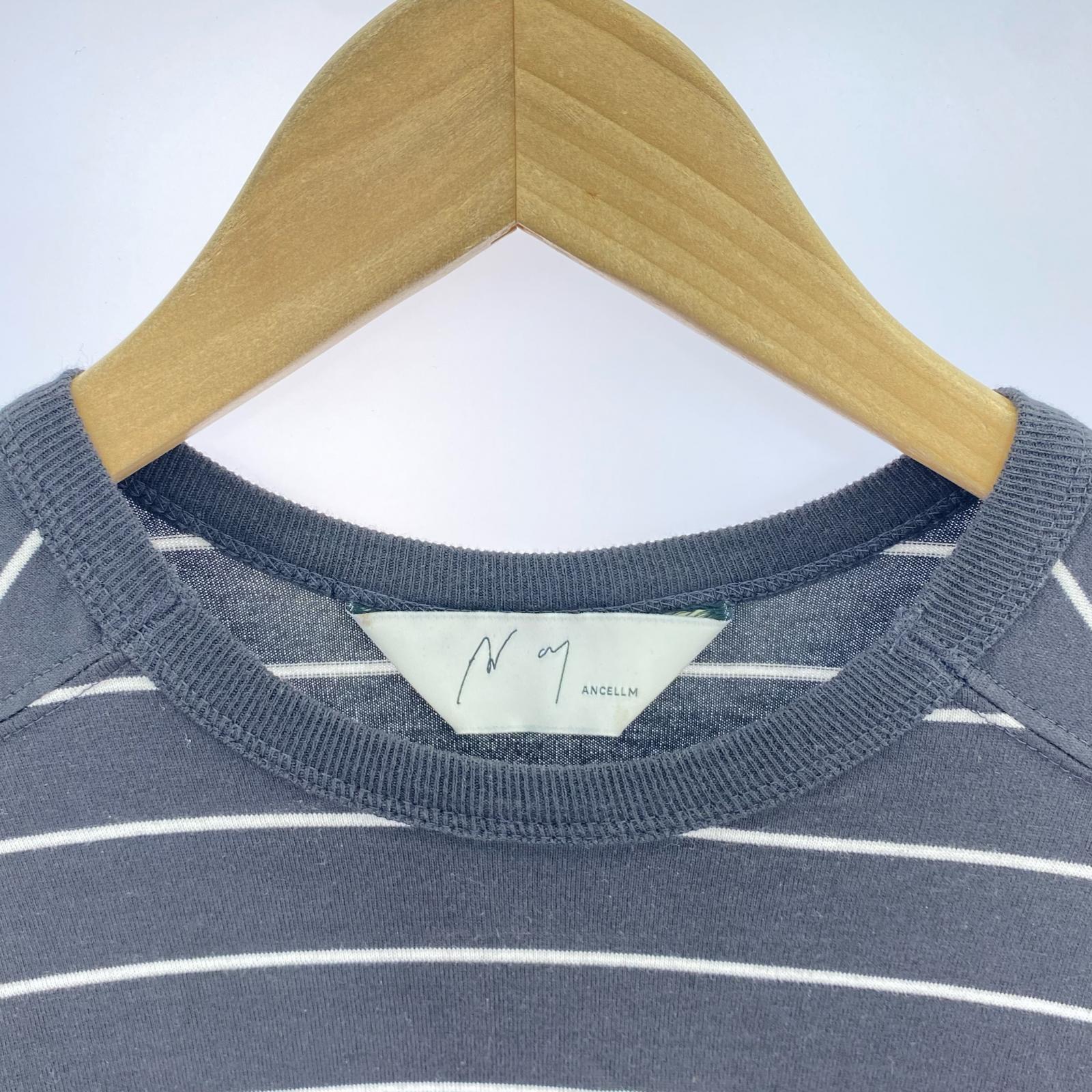 長袖Ｔシャツ ANCELLM 26SS BORDER LS ボーダーL/S Tee 2 炭黒 2