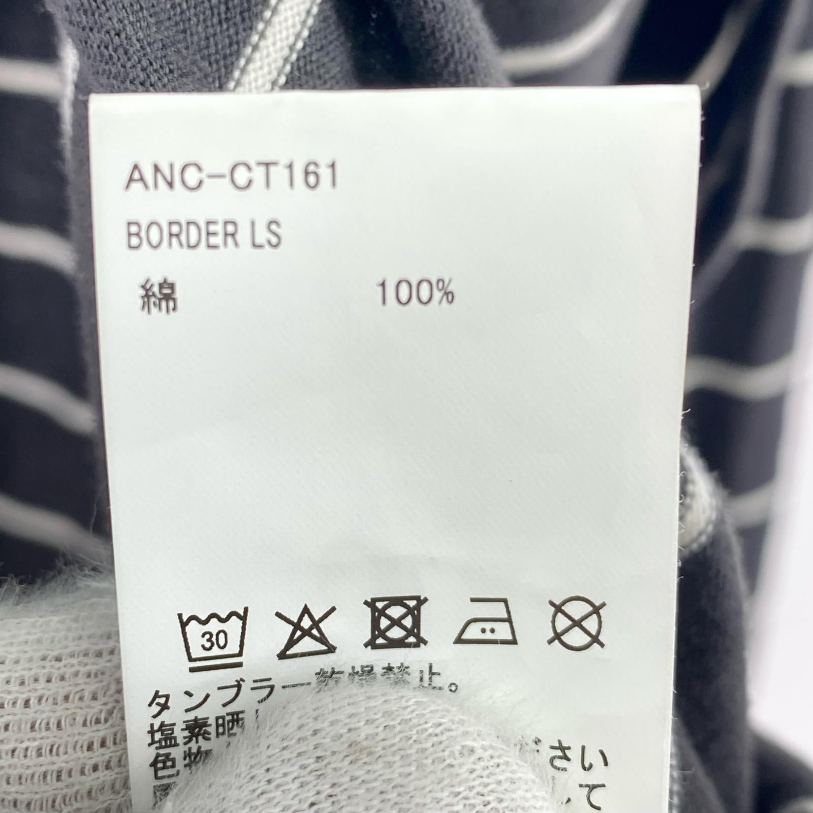 長袖Ｔシャツ ANCELLM 26SS BORDER LS ボーダーL/S Tee 2 炭黒 2