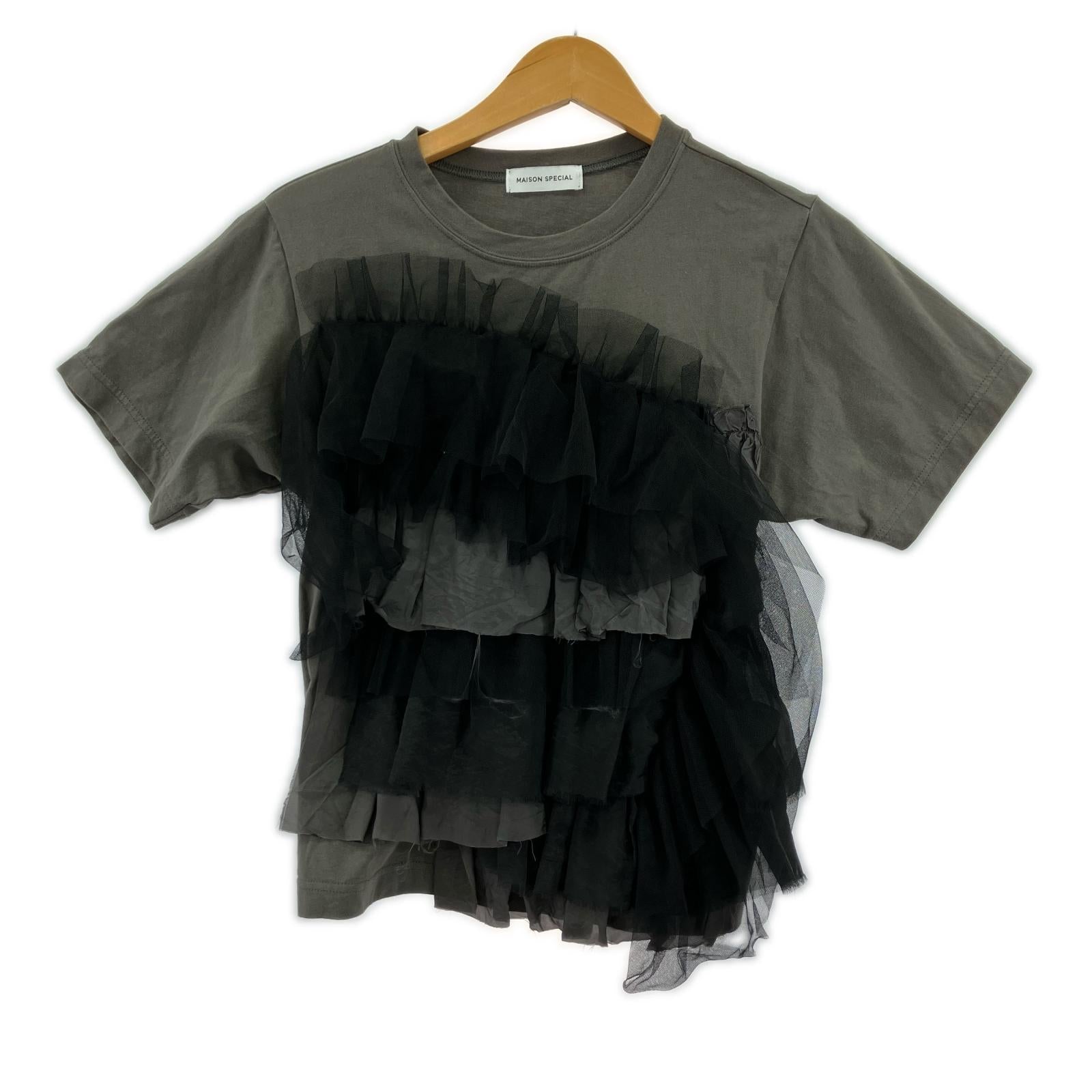 半袖Ｔシャツ フリルカットソー GRY グレー