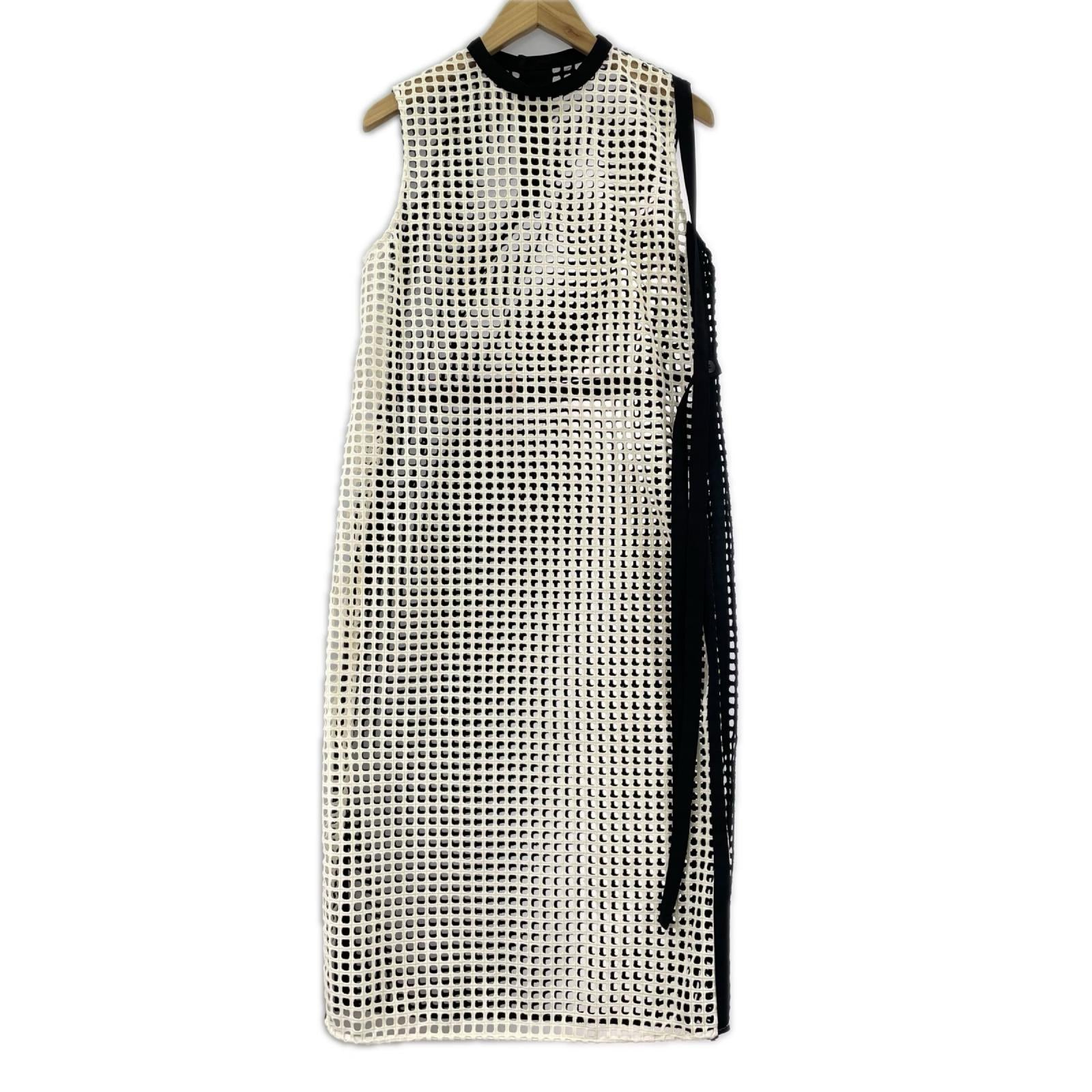 ワンピース シースルーノースリーブワンピース BLK WHT