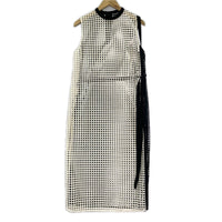 ワンピース シースルーノースリーブワンピース BLK WHT
