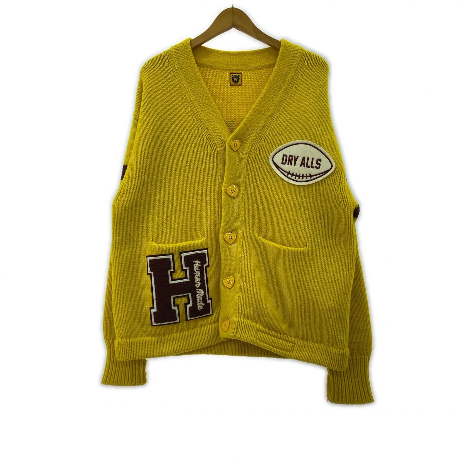 カーディガン LOW GAUGE KNIT CARDIGAN (M) 黄 M イエロー