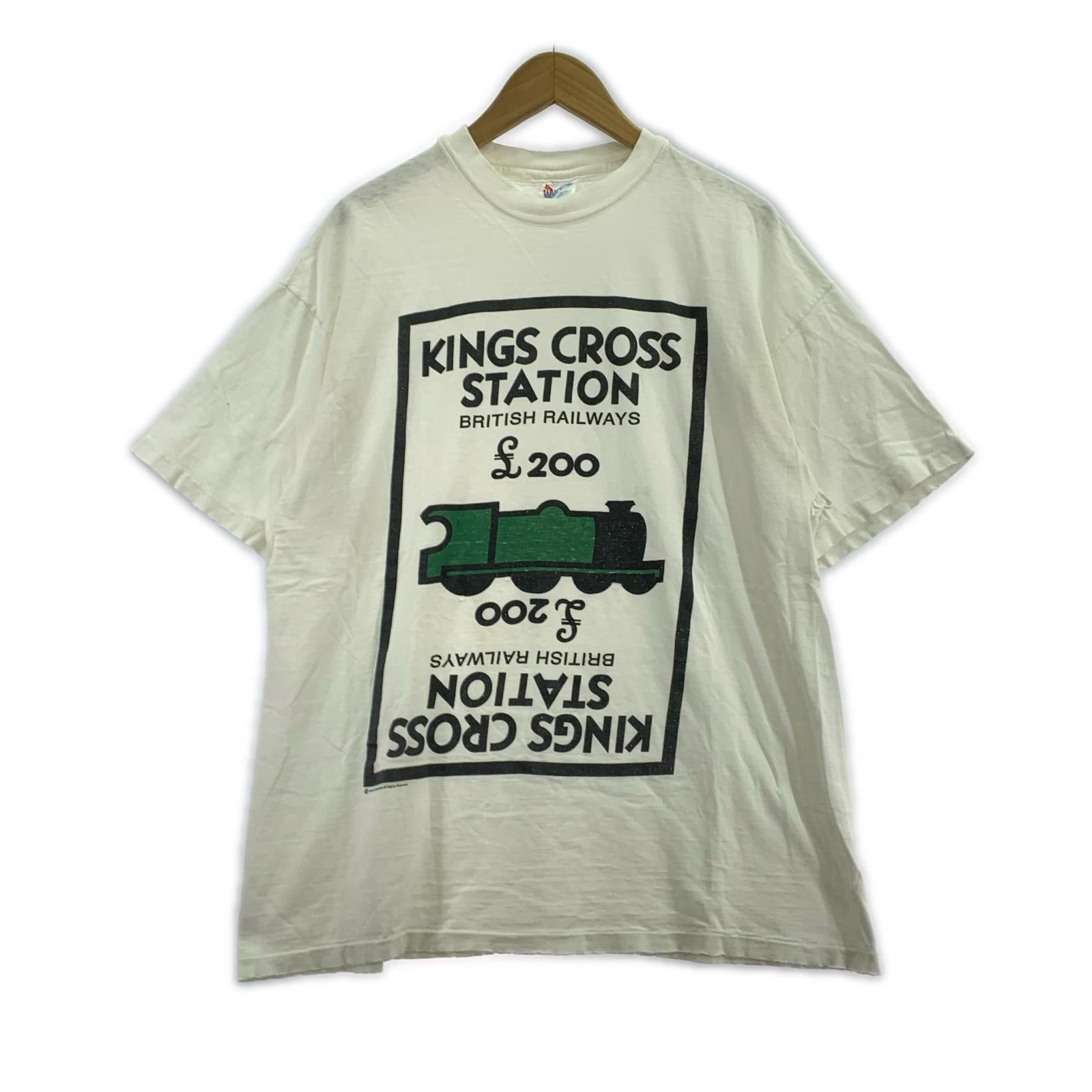 半袖Ｔシャツ Hanesボディ USA製 キングスクロス駅 Tシャツ 白 (XL) ホワイト