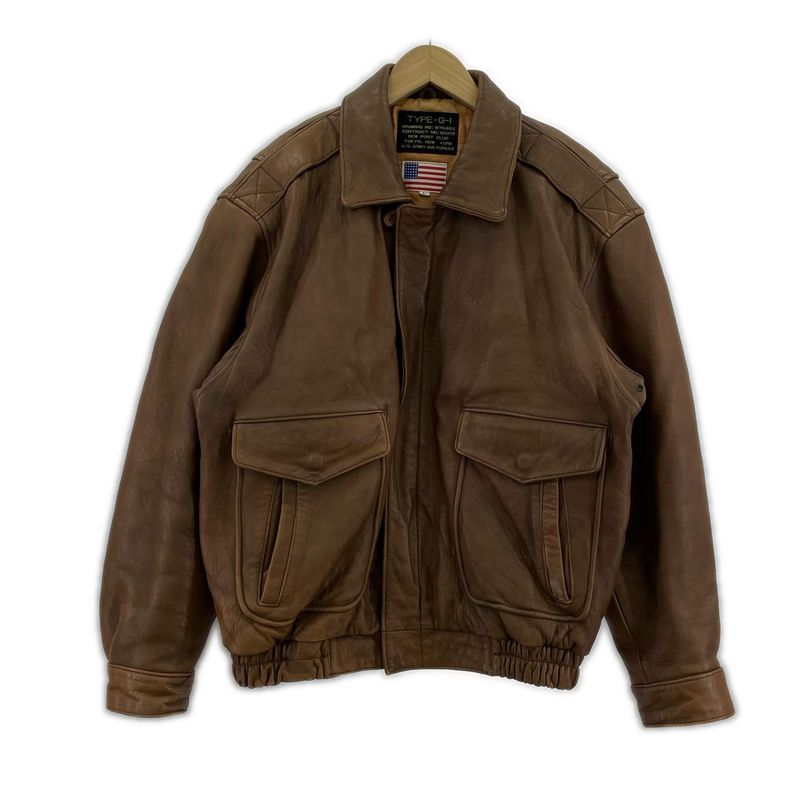 レザージャケット TYPE-G-1 U.S.ARMY レザー ジャケット 茶 L L ブラウン