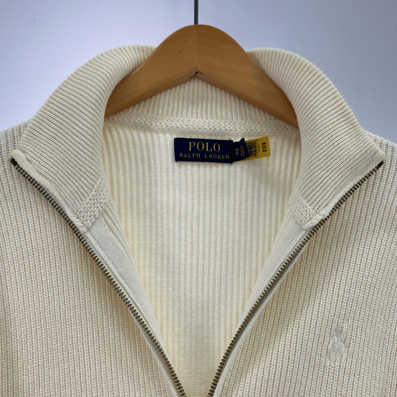 ニット Wool Full Zip Sweater White ホワイト