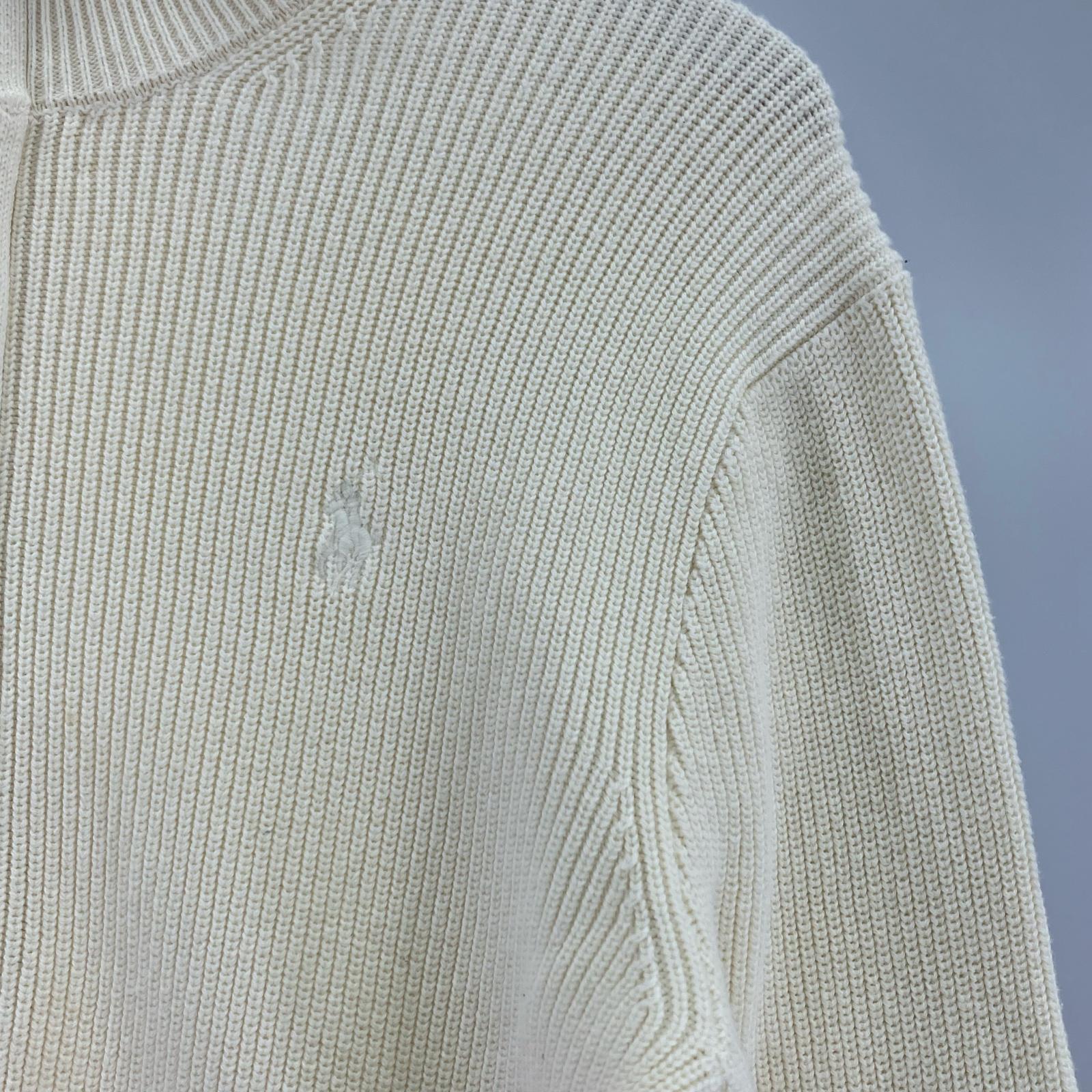 ニット Wool Full Zip Sweater White ホワイト