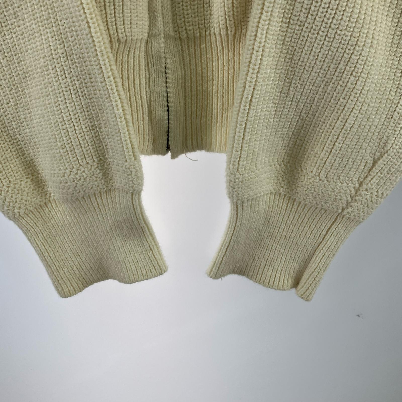 ニット Wool Full Zip Sweater White ホワイト