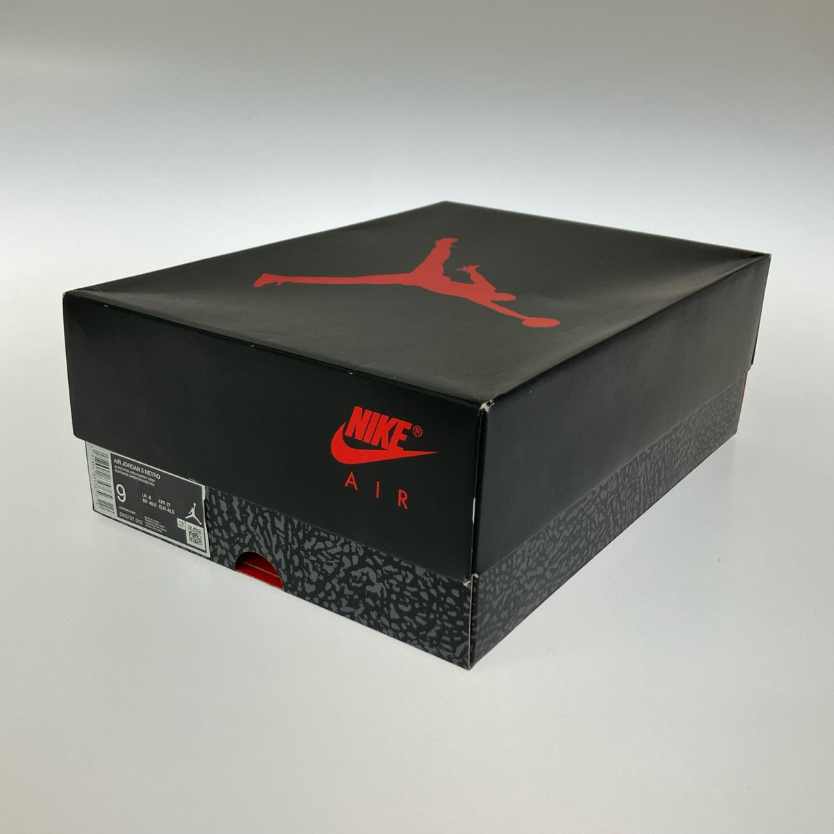 スニーカー AIR JORDAN3 BLACK CEMENT 27.0 DN3707-010 27cm (US9 UK8 1/2 EU44)