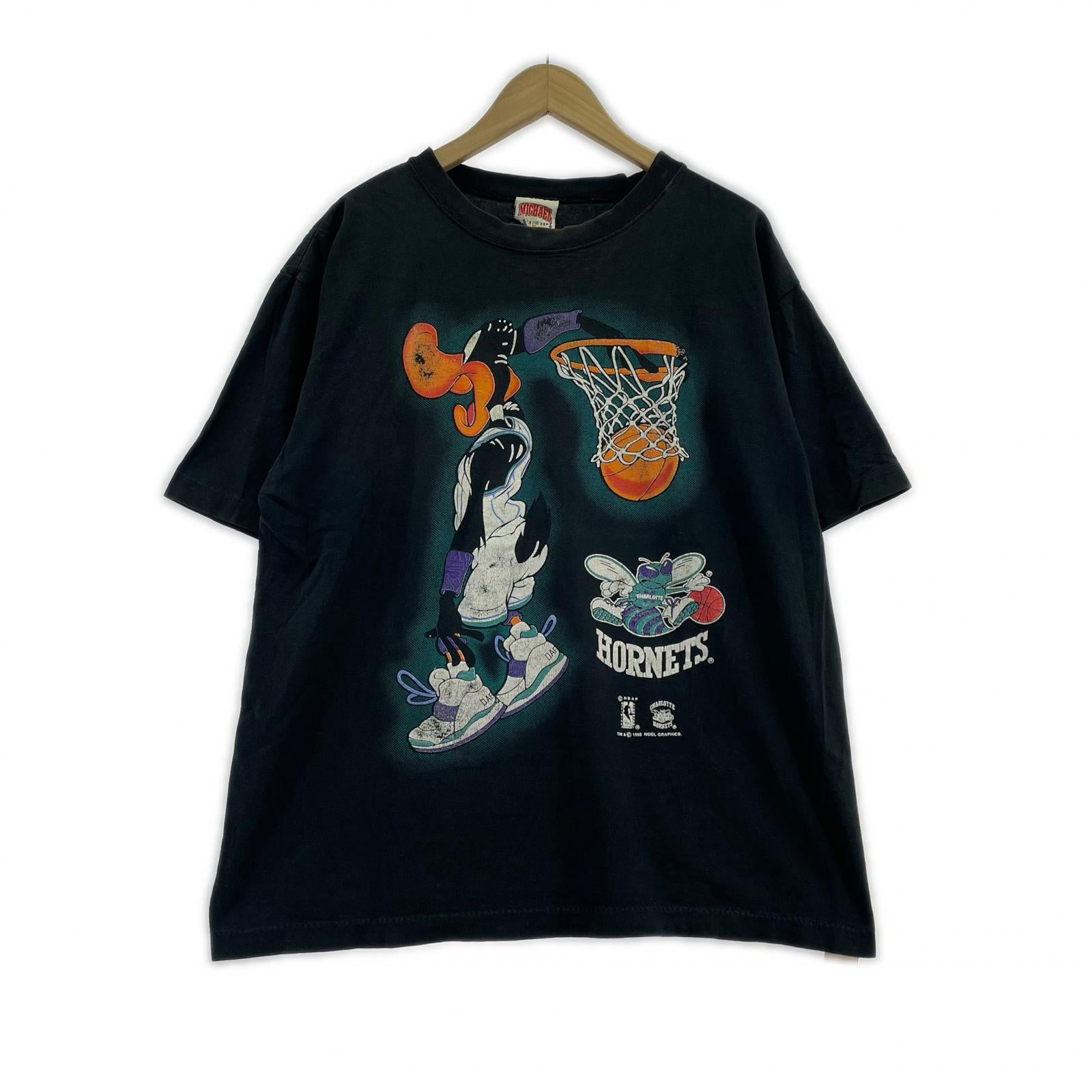 半袖Ｔシャツ 90s Hornets×Daffy Duck Tee 黒 ＸＬ ブラック