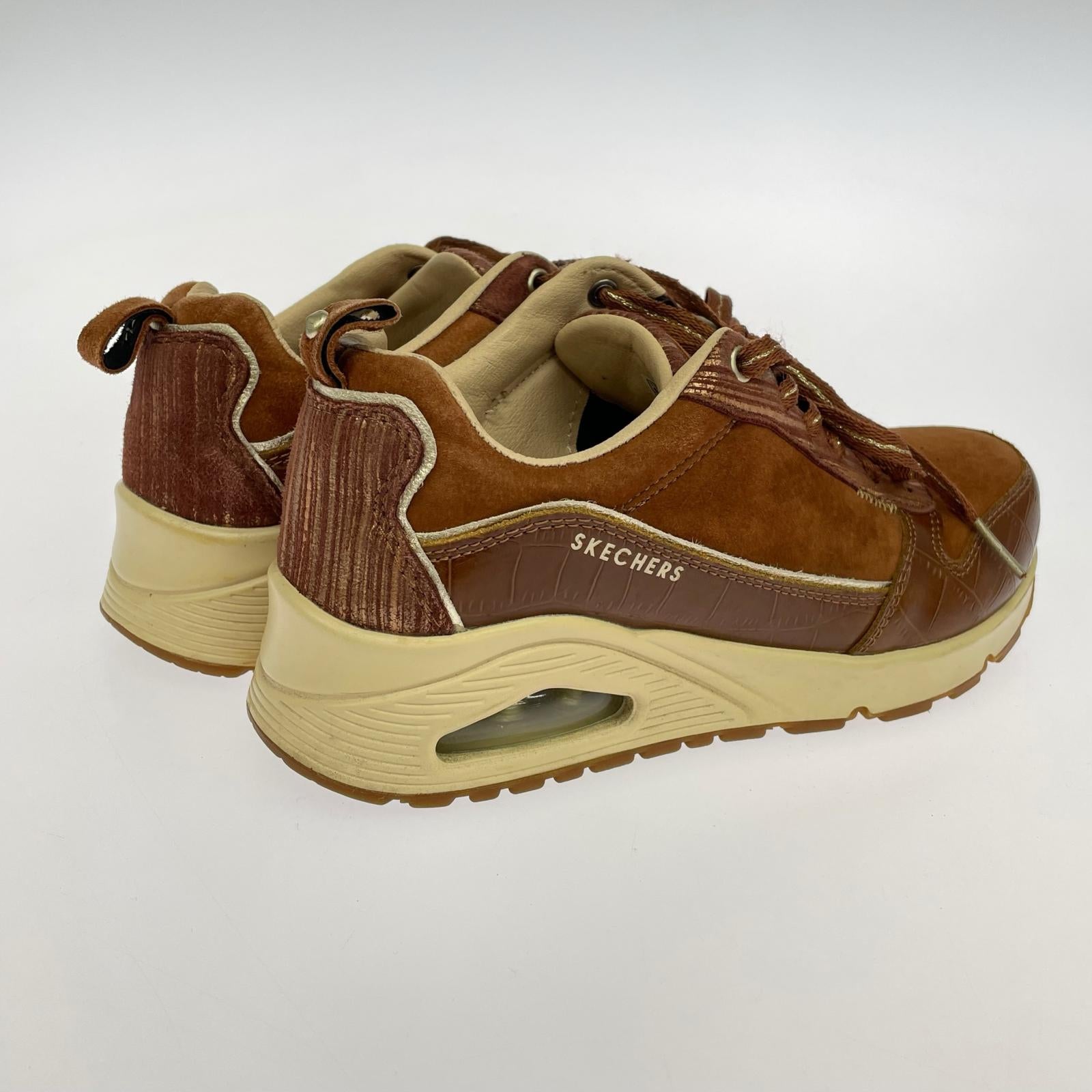 スニーカー SKECHERS スエード レザー ブラウン (23.5) ブラウン