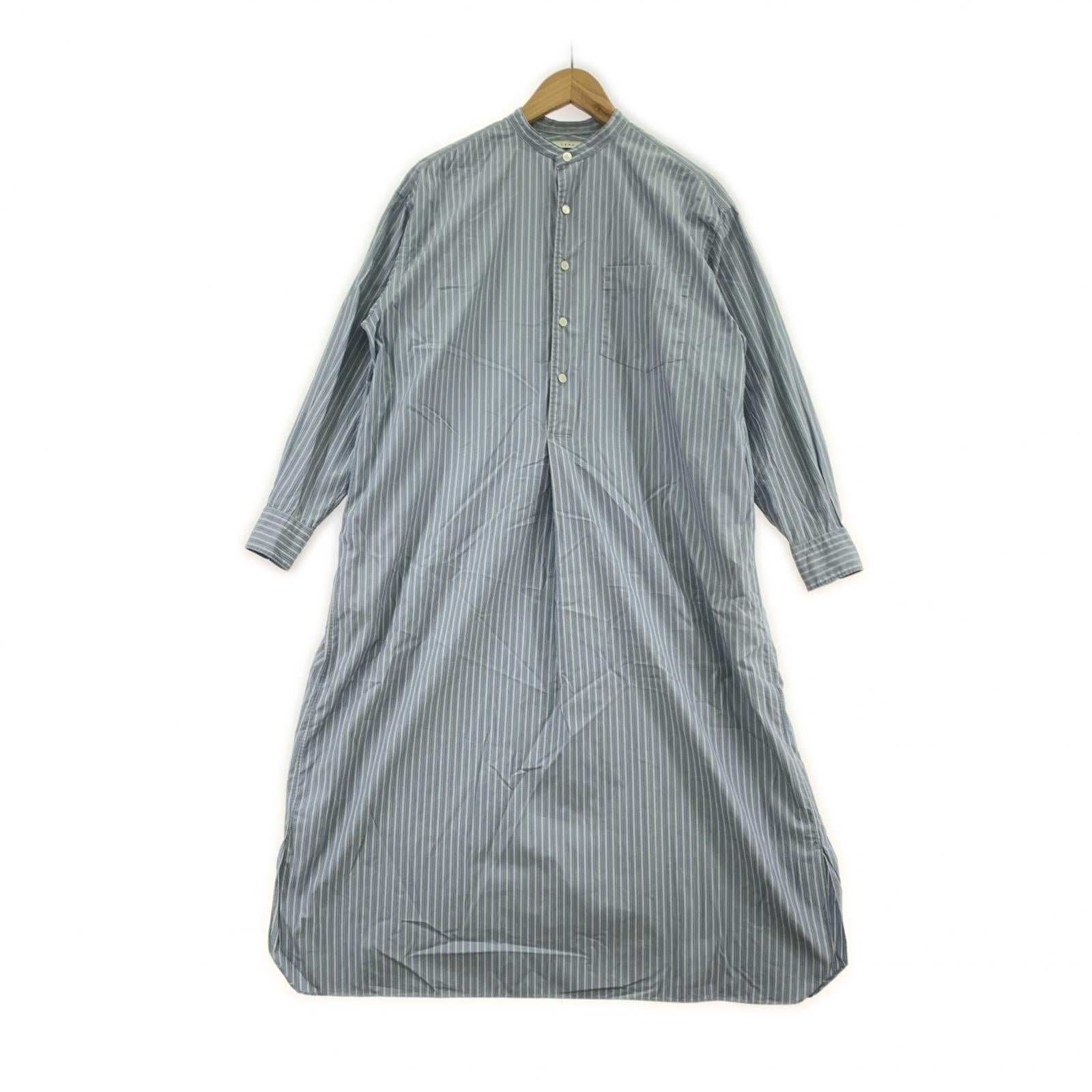 ドレス LENO BAND COLLAR PULLOVER DRESS BLU 00 ブルー