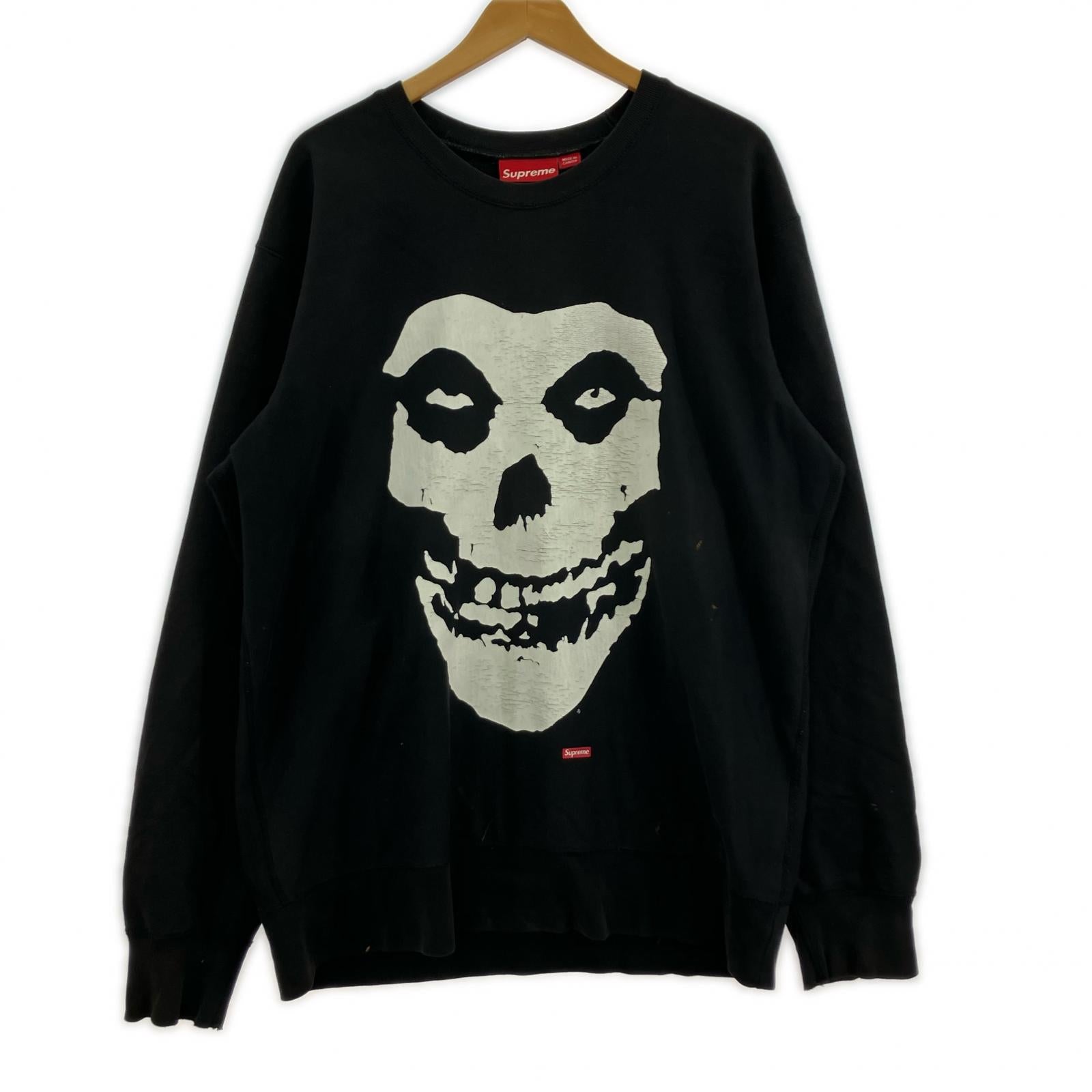 スウェット ×misfits スカルロゴ ブラック