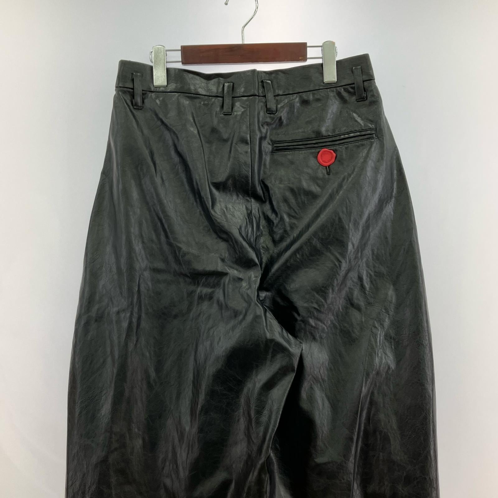 パンツ 24aw フェイクレザー Dear Baggy M ブラック