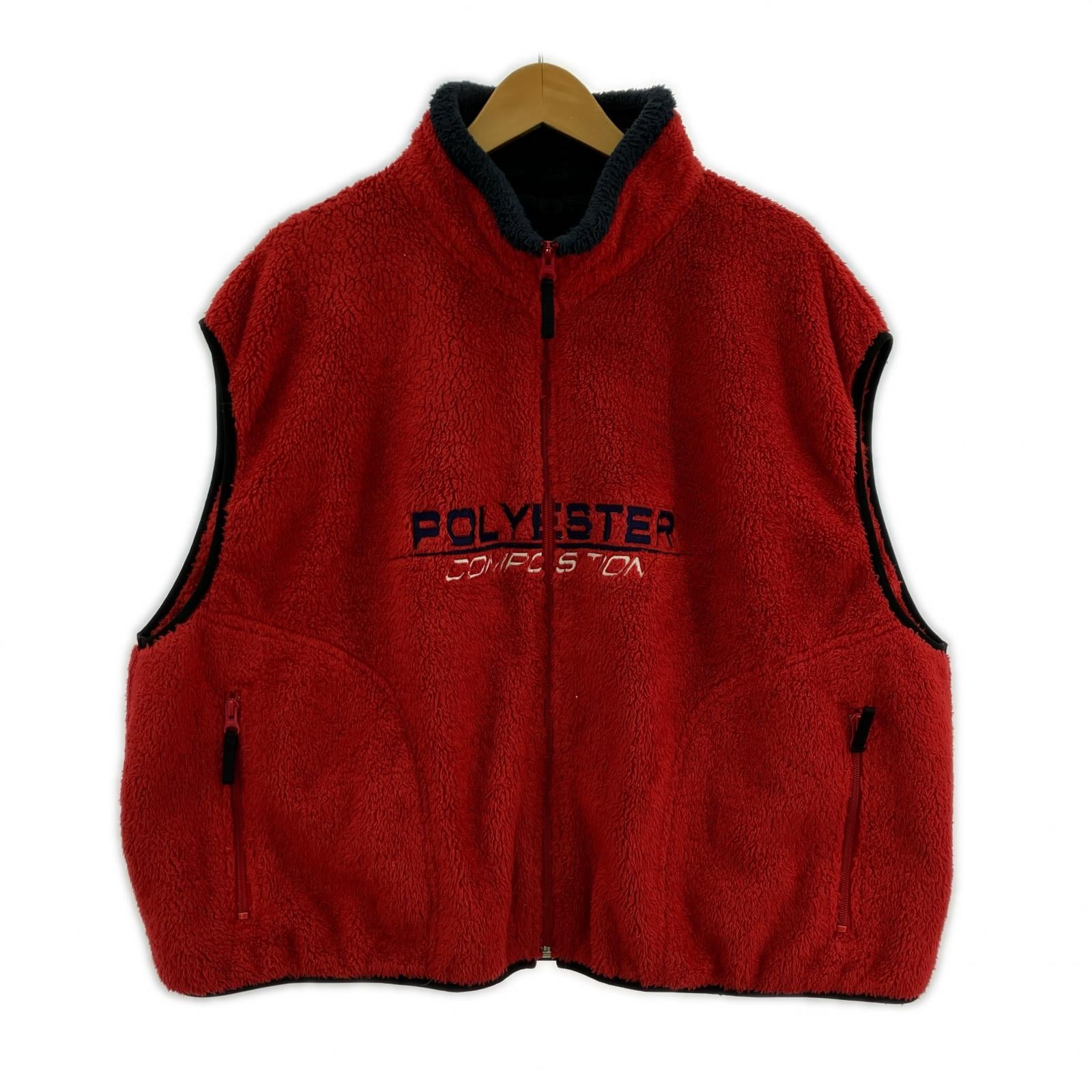 長袖シャツ フリースベスト レッド M