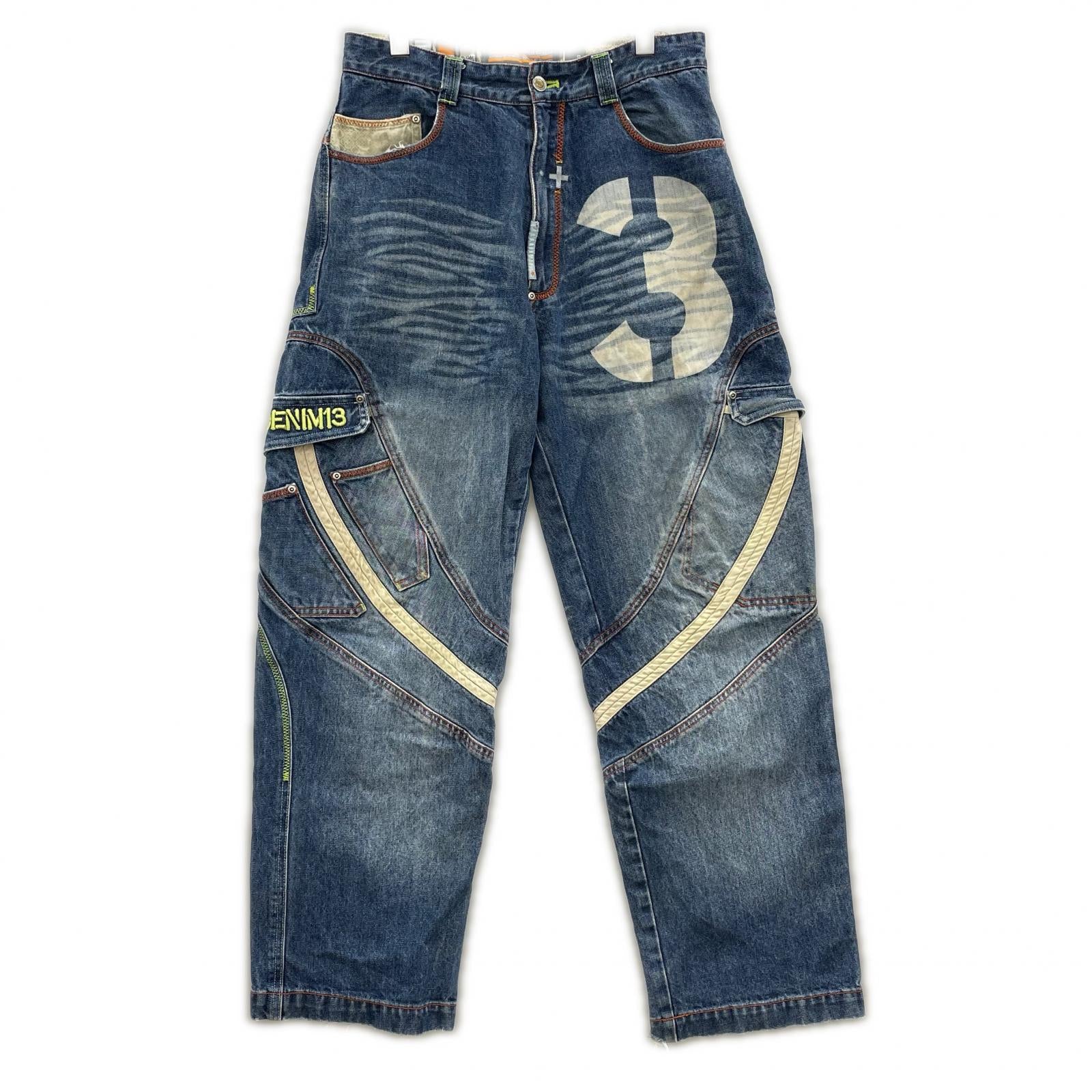 デニムパンツ Bullrot Wear ギミックデニム W32 IND S ブルー