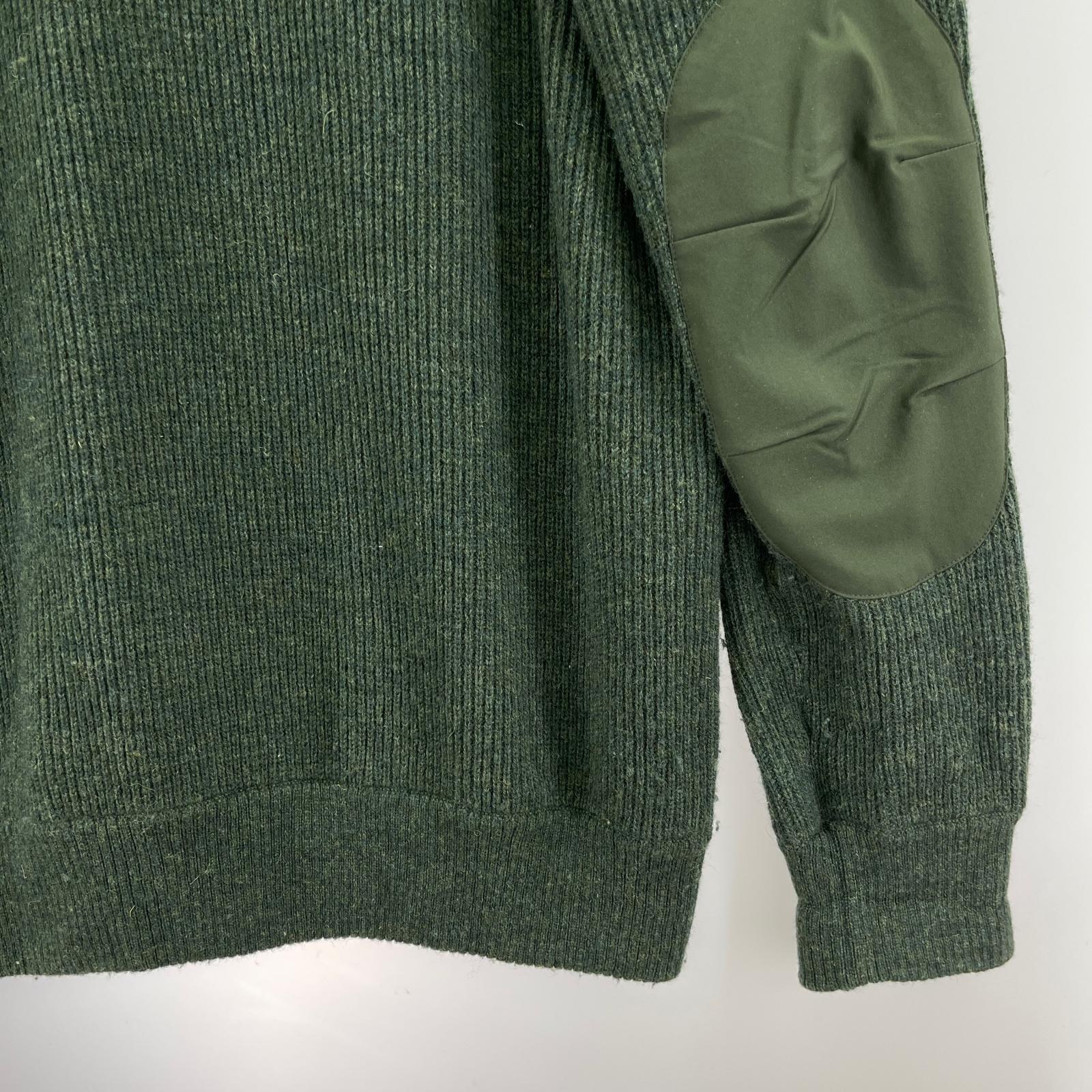 ニット ハーフジップミリタリーニット 緑 L L グリーン