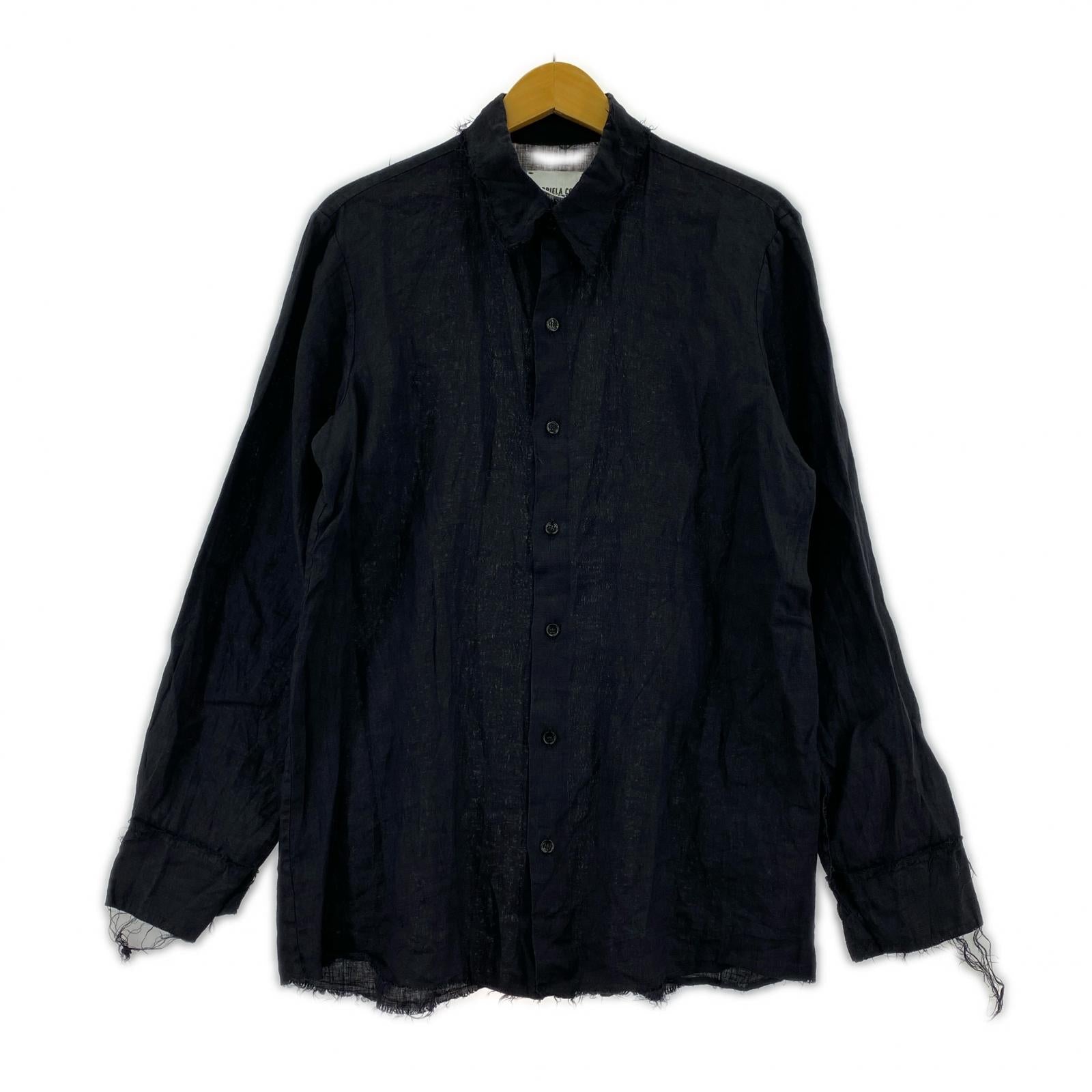 長袖シャツ GABRIELA COLL GARMENTS SOLBIATI リネンシャツ 2 黒 2 ブラック