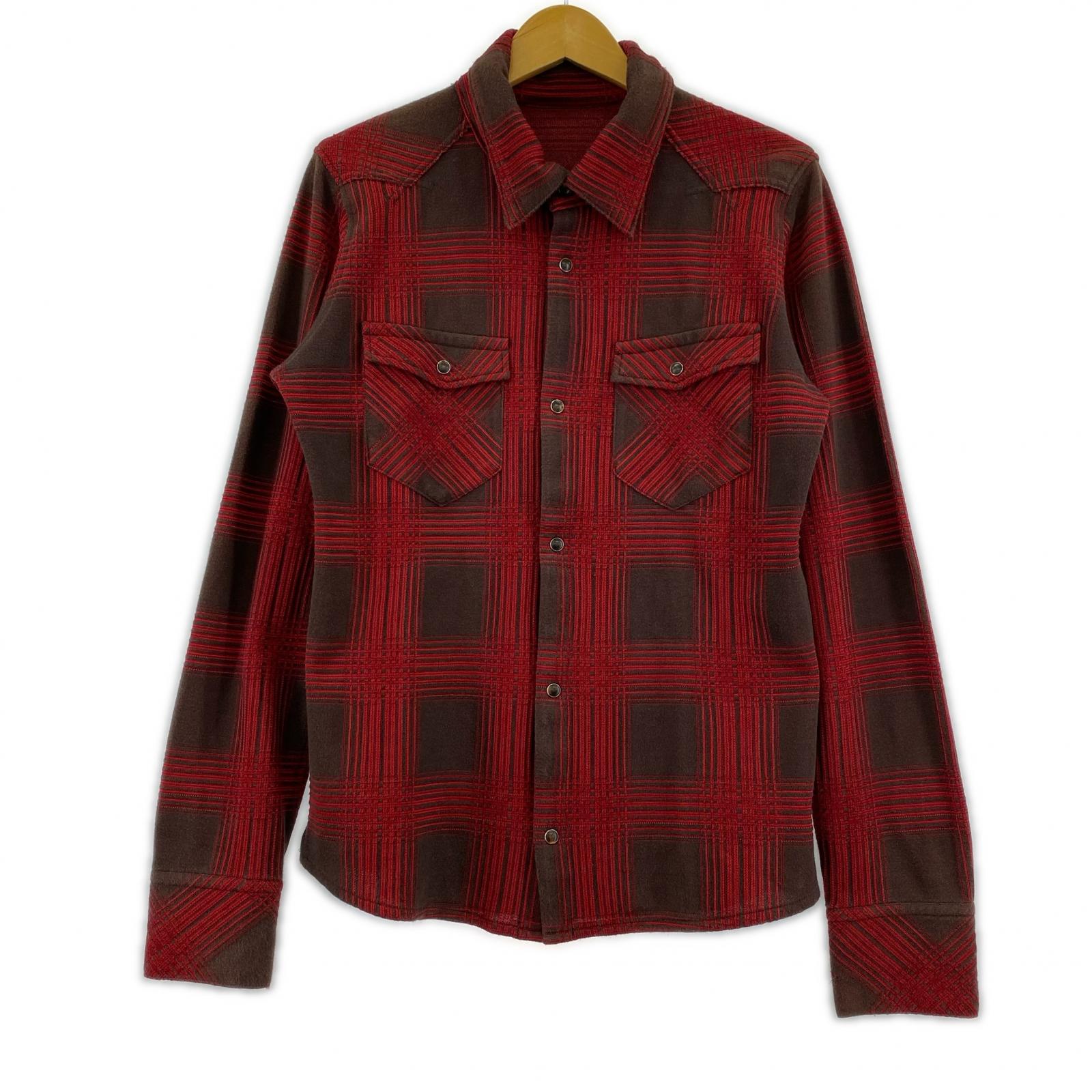 長袖シャツ kiryuyrik ウエスタンチェックシャツ M レッド M レッド
