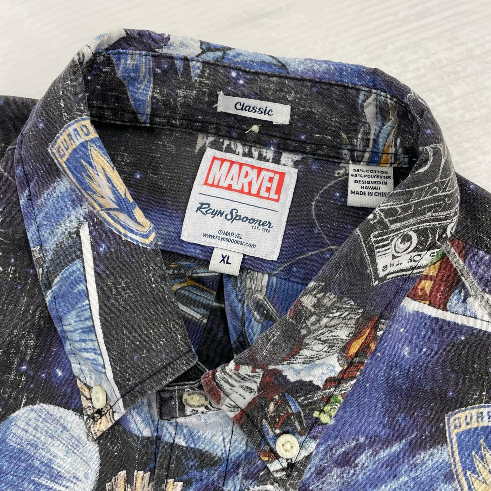 半袖シャツ ｘMARVEL Guardians of the Galaxy アロハシャツ パープル