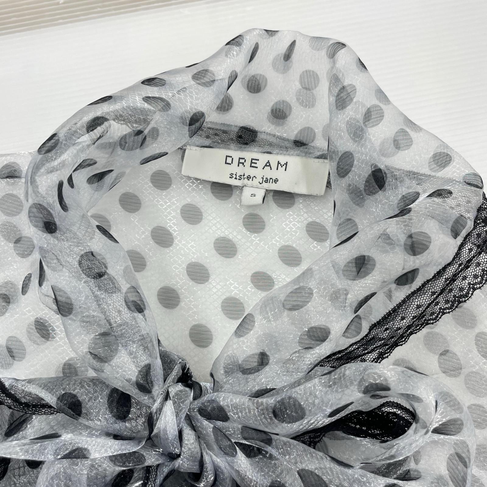 その他トップス dream sister jane シアーブラウス ドット (S) 白黒 S ブラック