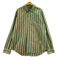 長袖シャツ ストライプ　90s XL グリーン