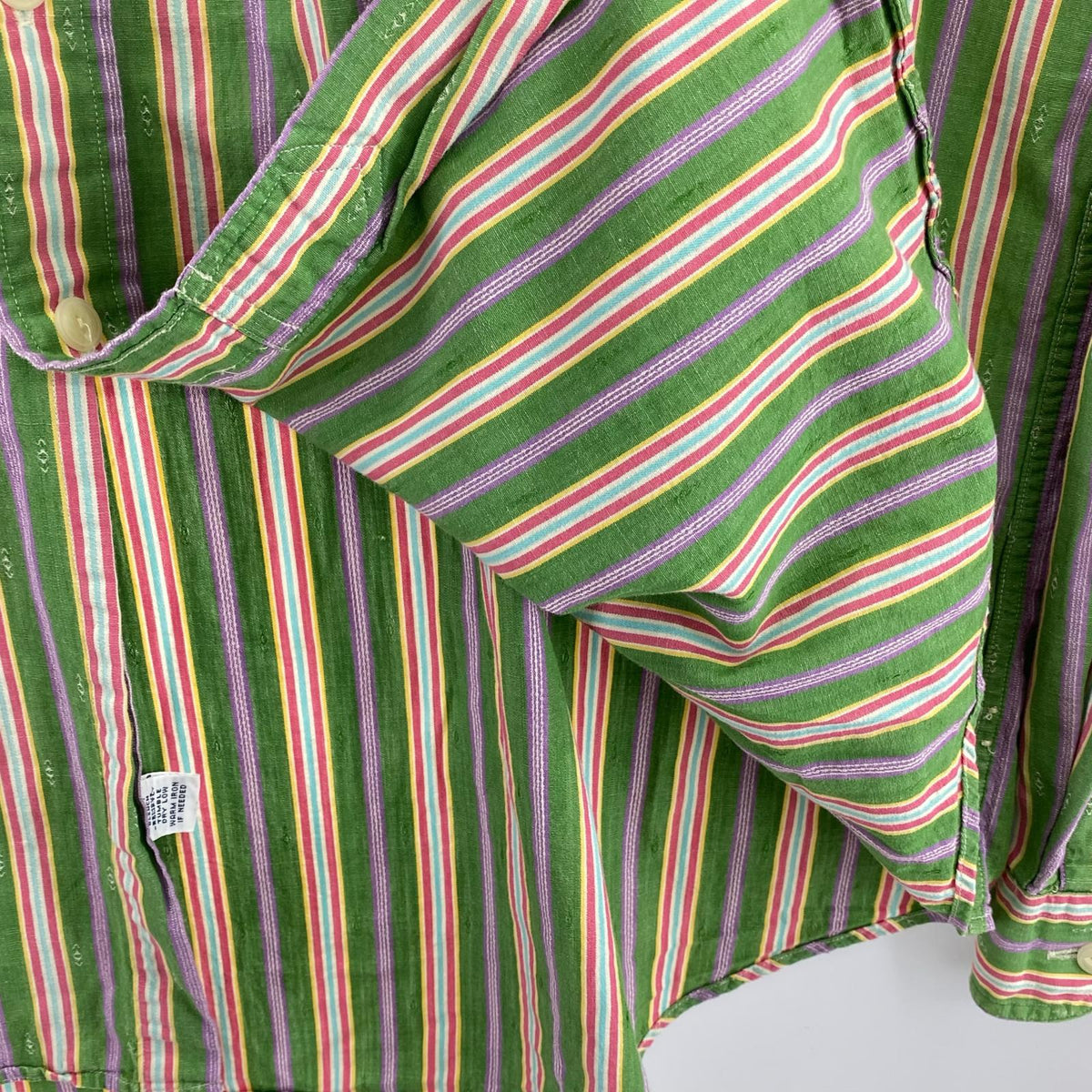 長袖シャツ ストライプ　90s XL グリーン