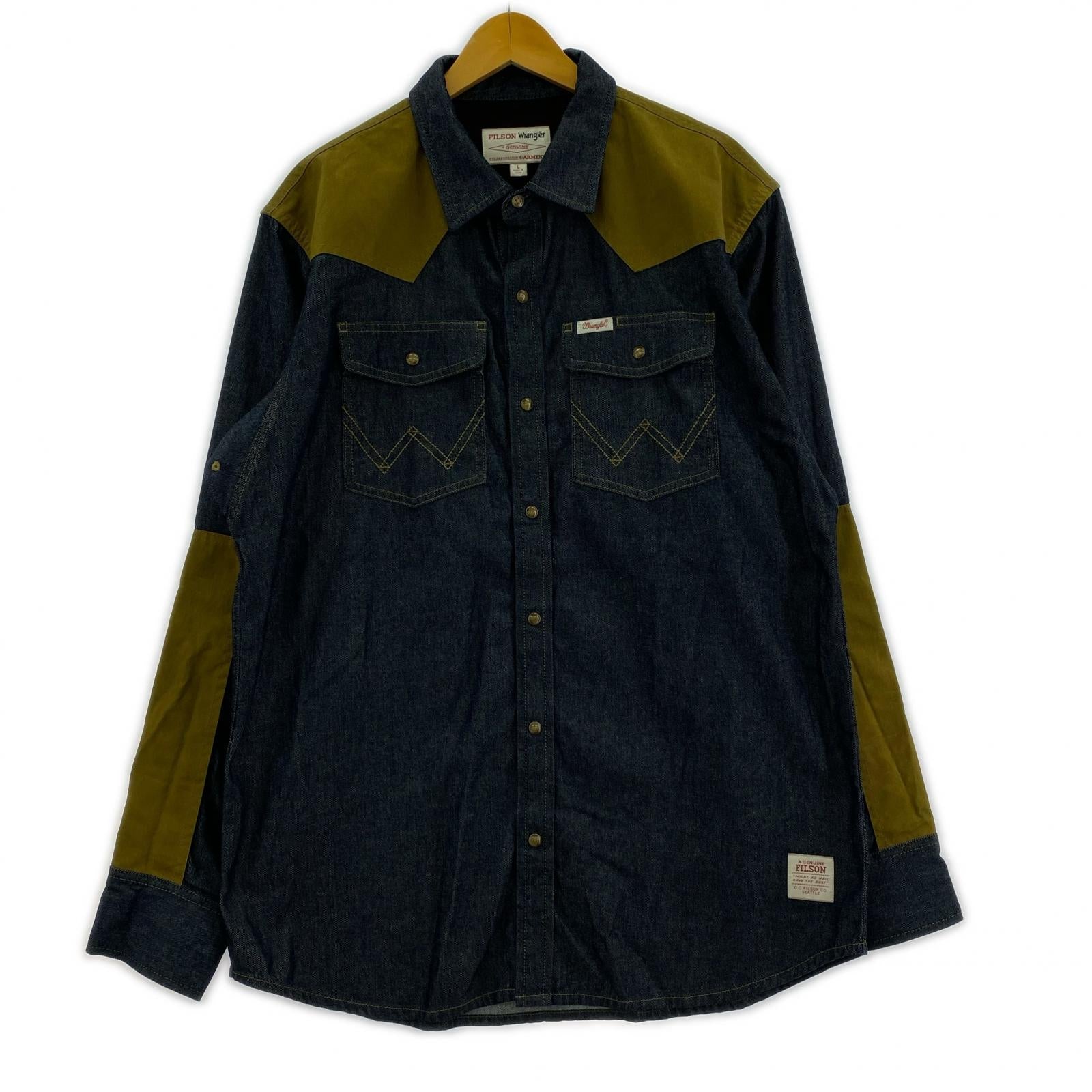 長袖シャツ WRANGLER アドベンチャーシャツ　デニム（L） L ブルー