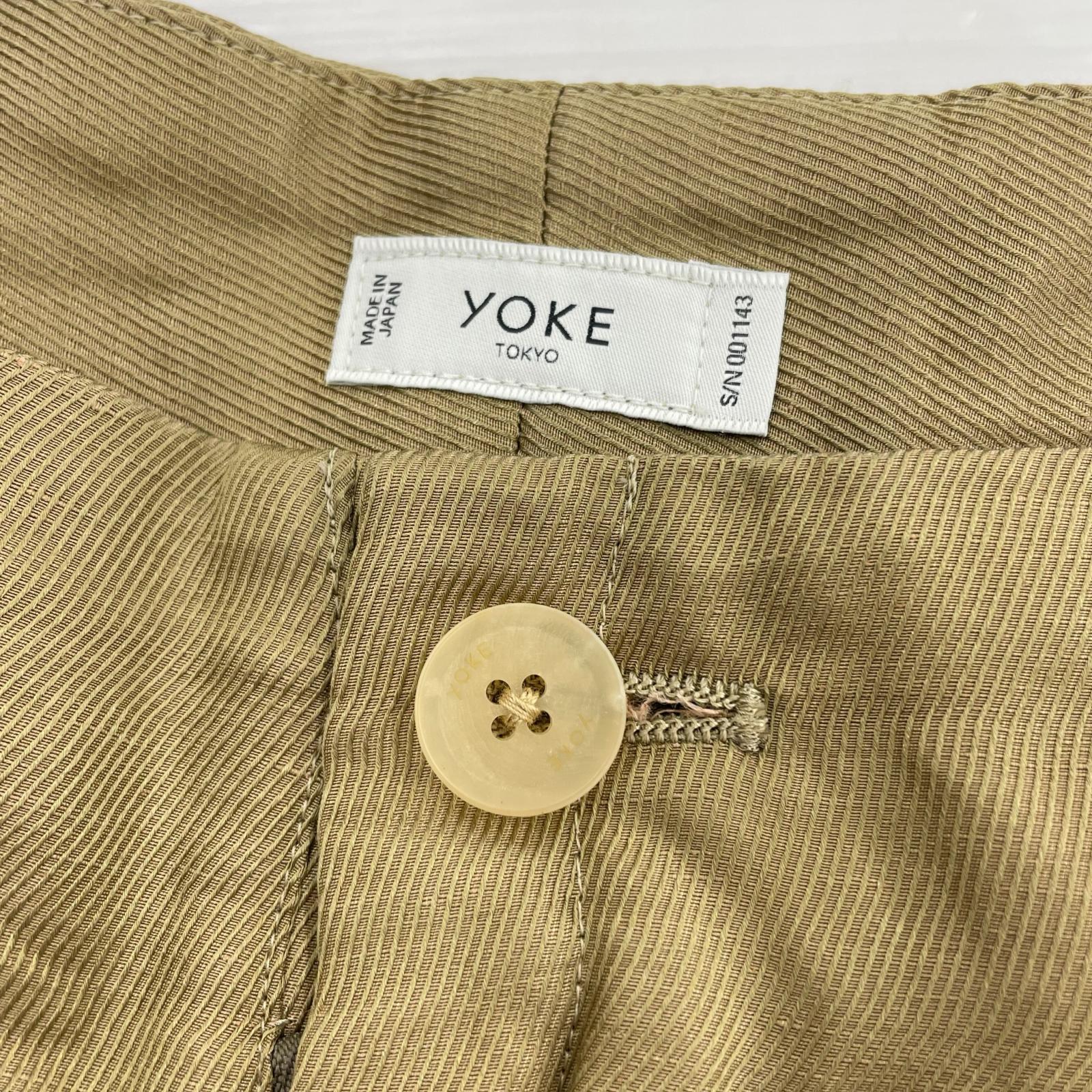 パンツ YOKE 26SS Linen Silk Kersey 3pleated Tapered Trousers スラックス 3 カーキ 3 カーキ