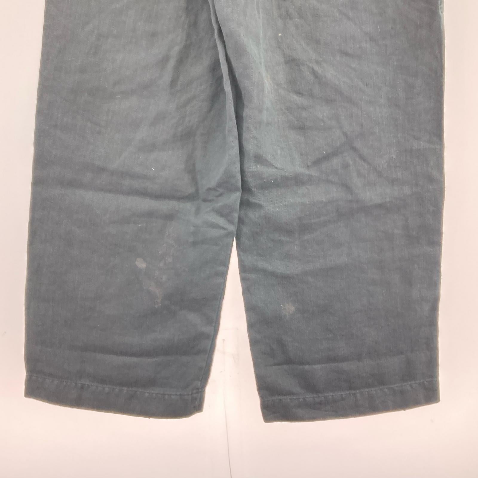 パンツ stein 25AW HEAVY LINEN HERRINGBONE WIDEEASY TROUSERS リネンワイドパンツ S ブラック S ブラック