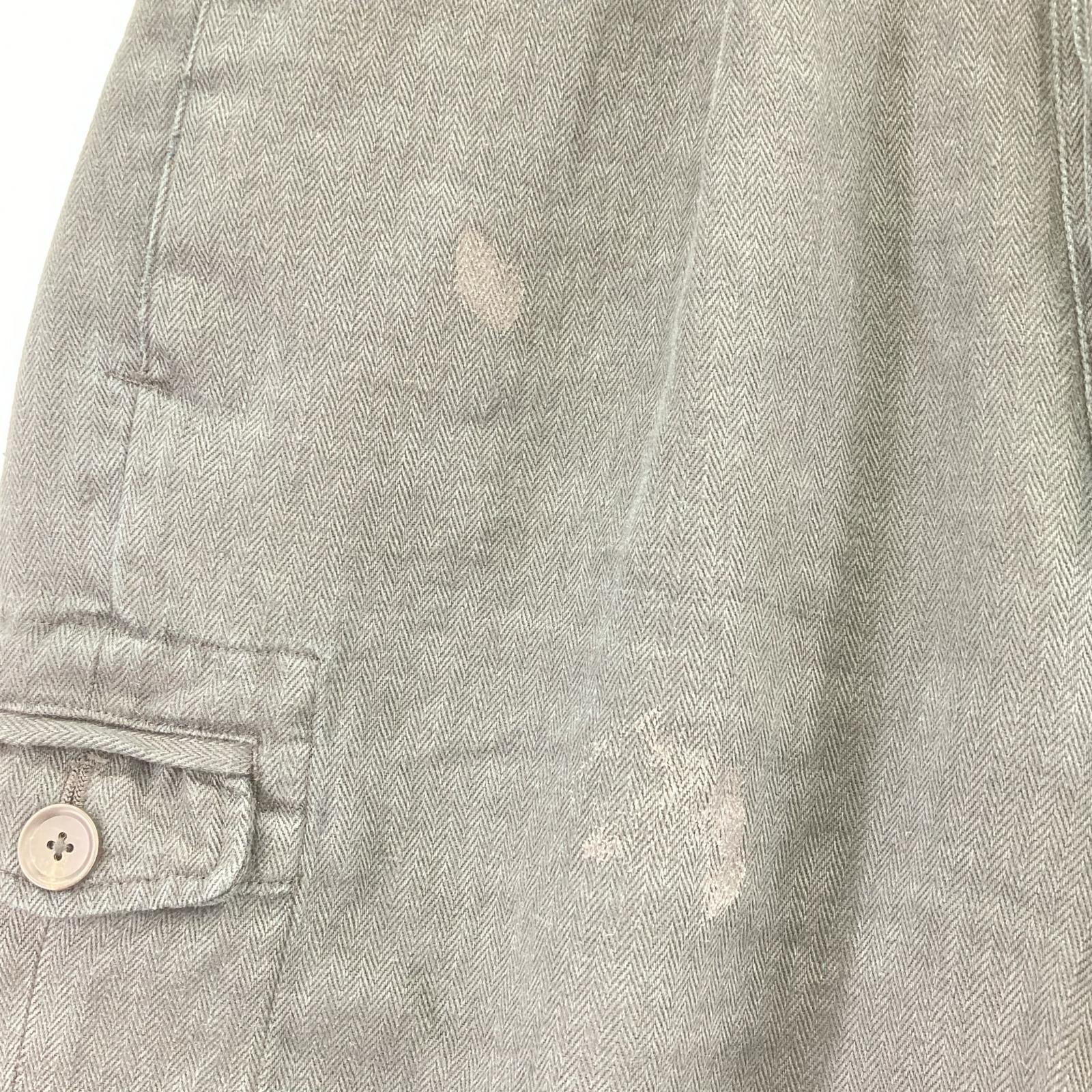 パンツ stein 25AW HEAVY LINEN HERRINGBONE WIDEEASY TROUSERS リネンワイドパンツ S ブラック S ブラック