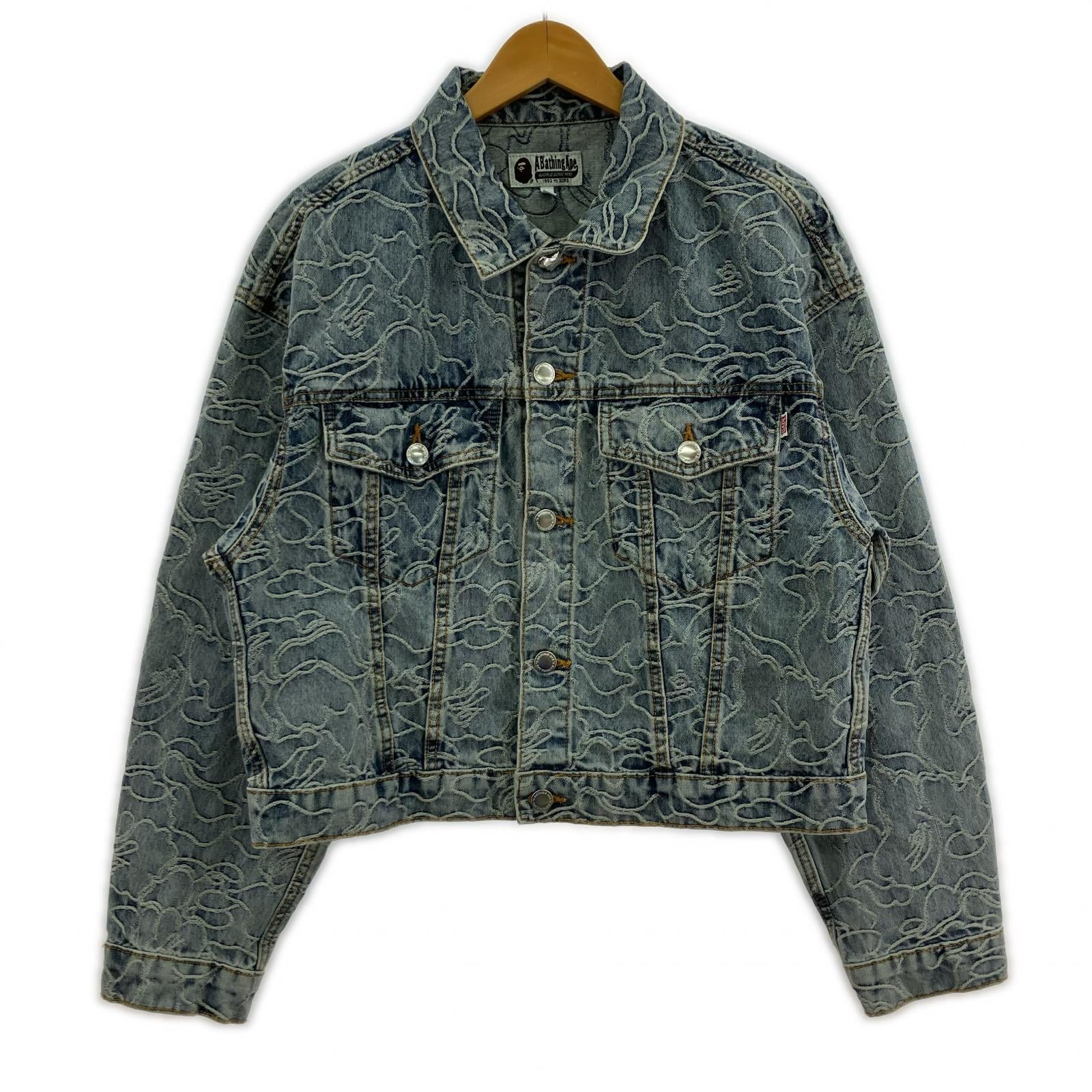 デニムジャケット line camo cropped denim jkt/M M ブルー