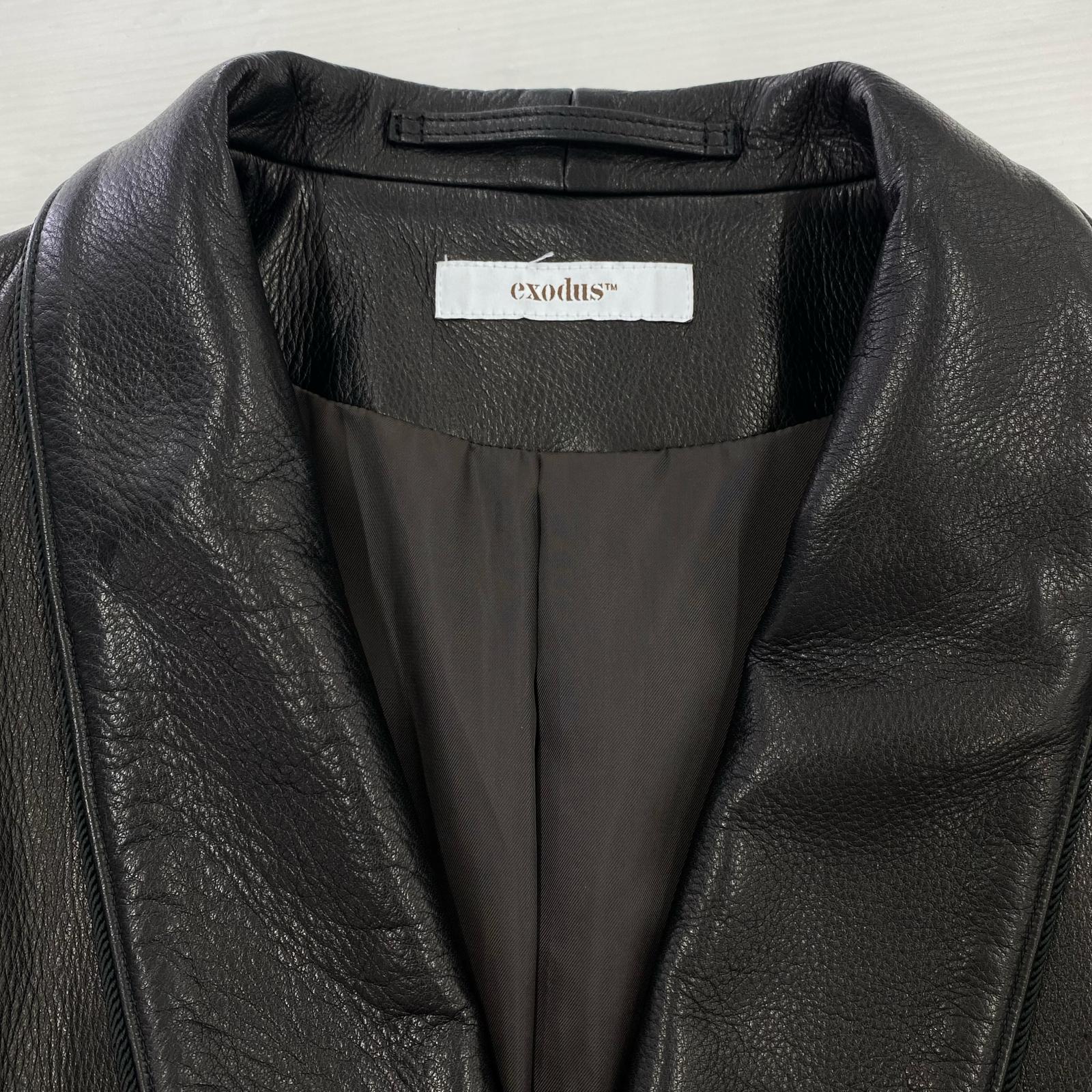 ジャケット exodus 25ss smoking jacket cow hide L ブラック