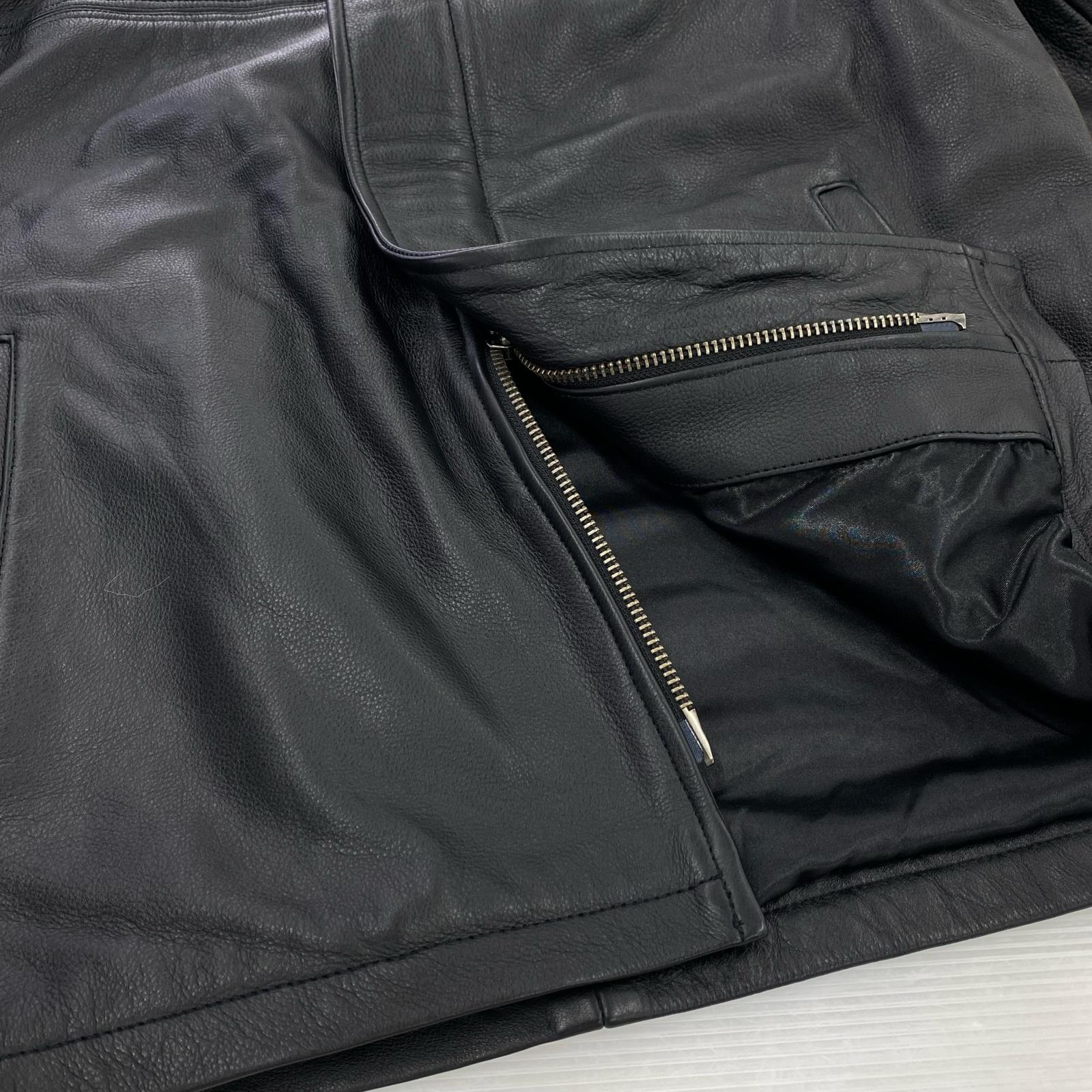 レザージャケット sams motorcycle 牛革　レザーダービージャケット S ブラック