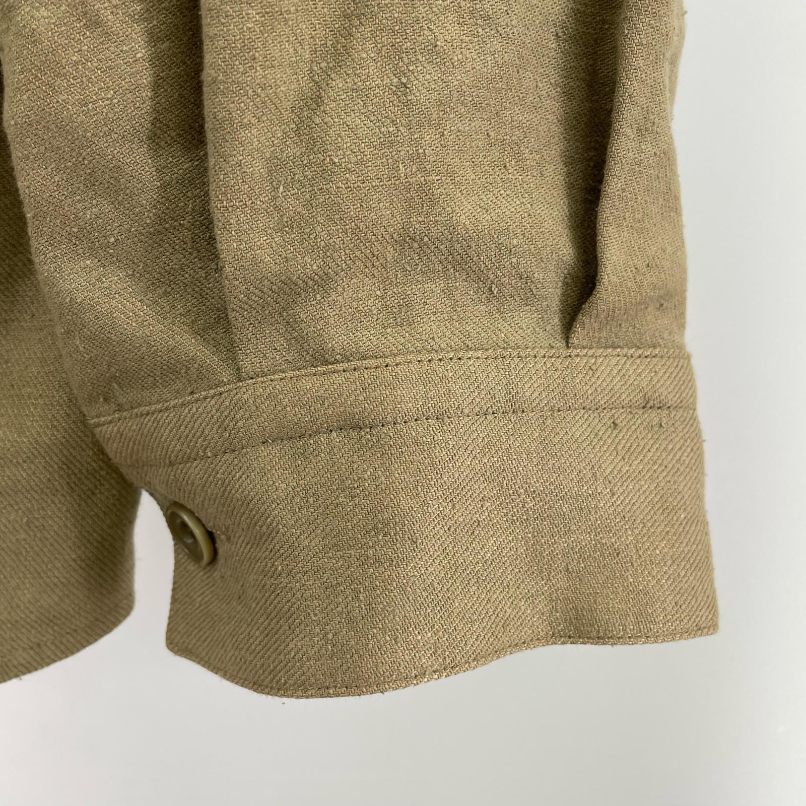 ジャケット 221 VILLAGE/SILK LINEN SAFARI SHIRT JKT 2 ブラウン