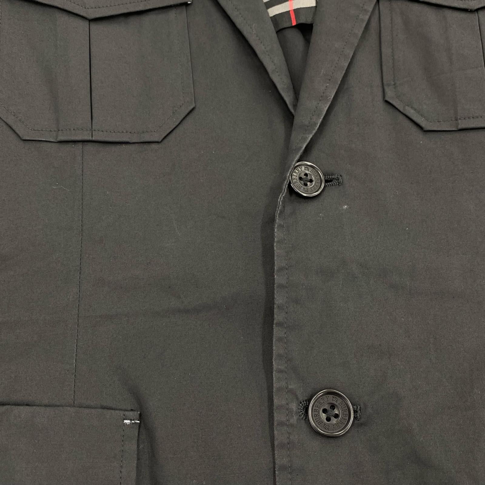 ジャケット BURBERRY BLACK LABEL ミリタリーテーラードジャケット M 黒 M ブラック