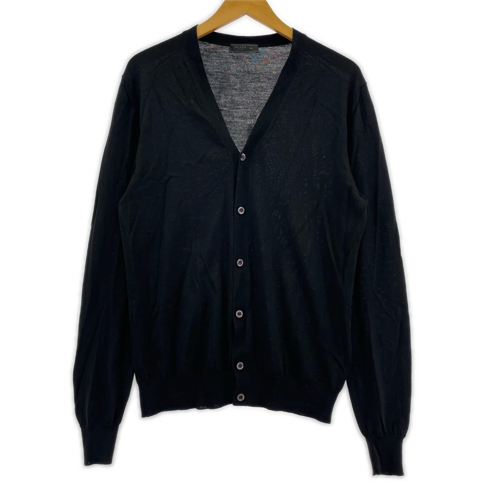 Virgin Wool Cardigan 48 BLK